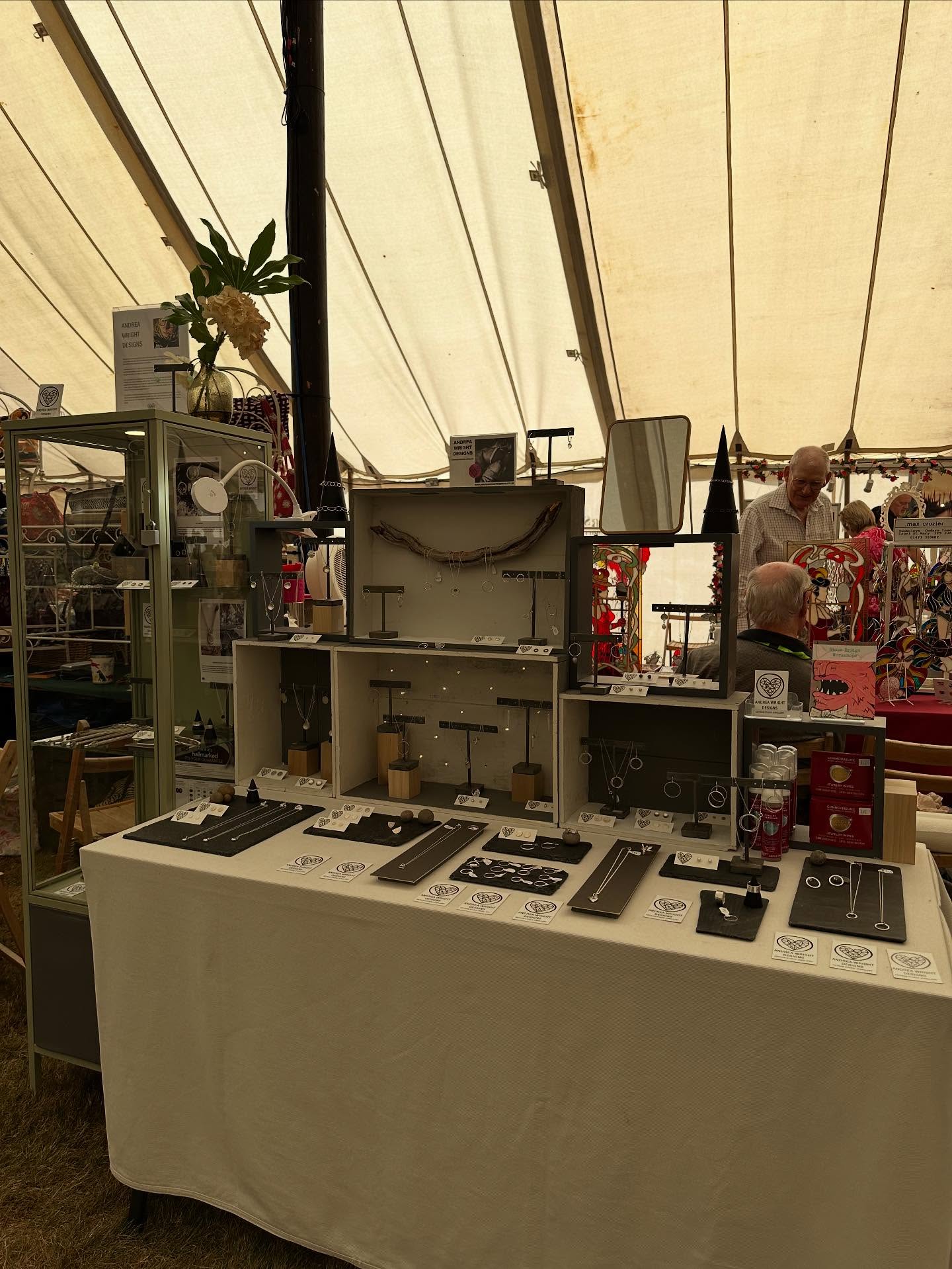 All set up and ready for day 2 at @clarepriorycraftfair come along and say hello💕