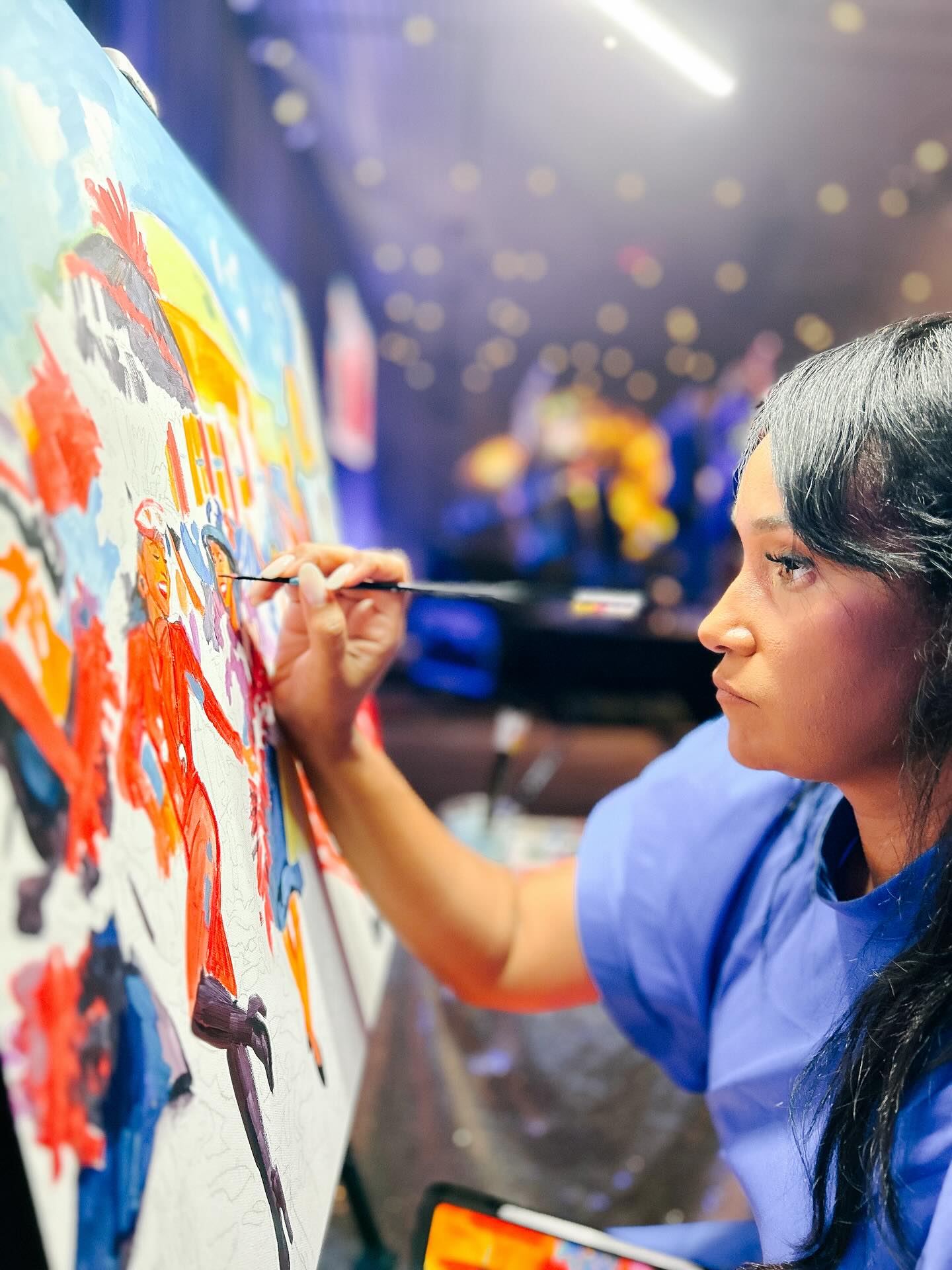 When it’s time to paint my game face gets turned on and I’m in the zone! #livepainter #weddingpainter #eventpainting #eventpainter #corporategifts #travelpainting
It’s game time yall!