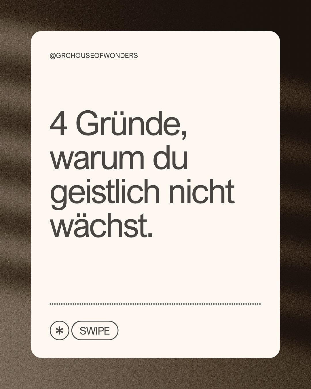 DU BIST NICHT FAUL - DU BIST UNTERTRAINIERT‼️
🔥SCHULE DES GEISTES: ANMELDUNGEN SIND JETZT OFFEN - AUF WWW.GRCHOUSOFWONDERS.ORG
🛑KOMMENTIERE: ICH WILL WACHSEN🙌