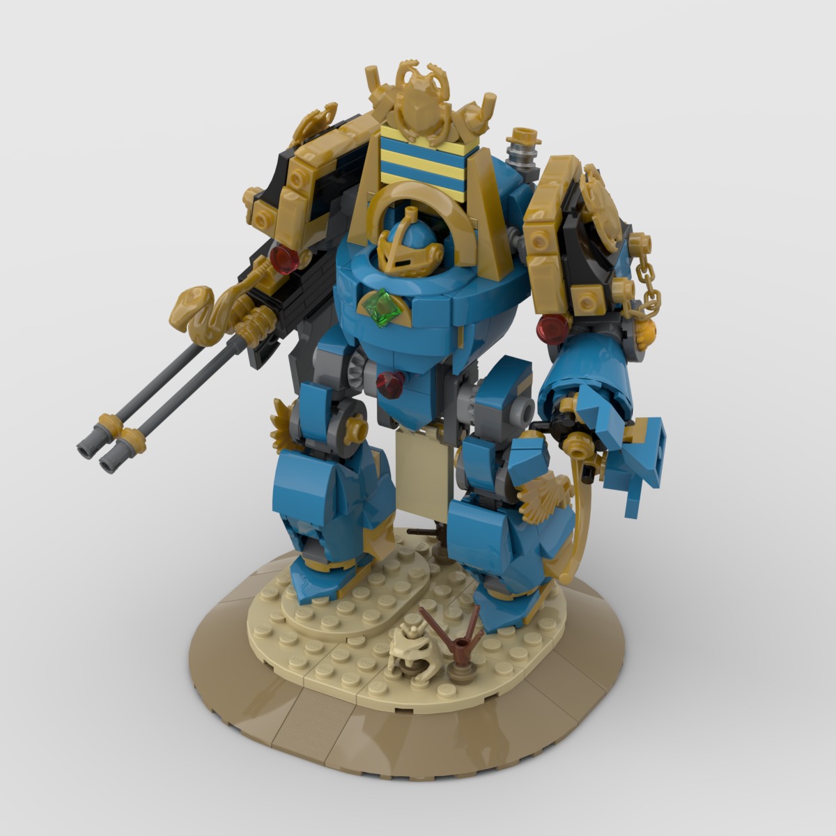 Not sure why I haven't tackled something like this ages ago and I'm very much looking forward to building it in real life one day in the not so distant future.
The Thousand Sons Contemptor Dreadnought has taken me about a week to piece together in Stud.io.
I originally made the Plasma Cannon, but I don't think it looks quite right, so opted for the Auto Cannons.
I can't say I'll tackle anything smaller than a Dreadnought, but maybe tanks one day.
As with all my MOCs, it will be up on my website with instructions once I've brick built it to make sure the construction process is legit.
#LEGOCreation #CustomLEGO #LEGOArt #LEGODesign #LEGOBuilder
#LEGOMOC #AFOL #Warhammer40K
#ThousandSons #ContemptorDreadnought
#AdeptusAstartes #ForgeWorld
#ChaosSpaceMarines #HorusHeresy
#gamesworkshop #rubricmarines #40k