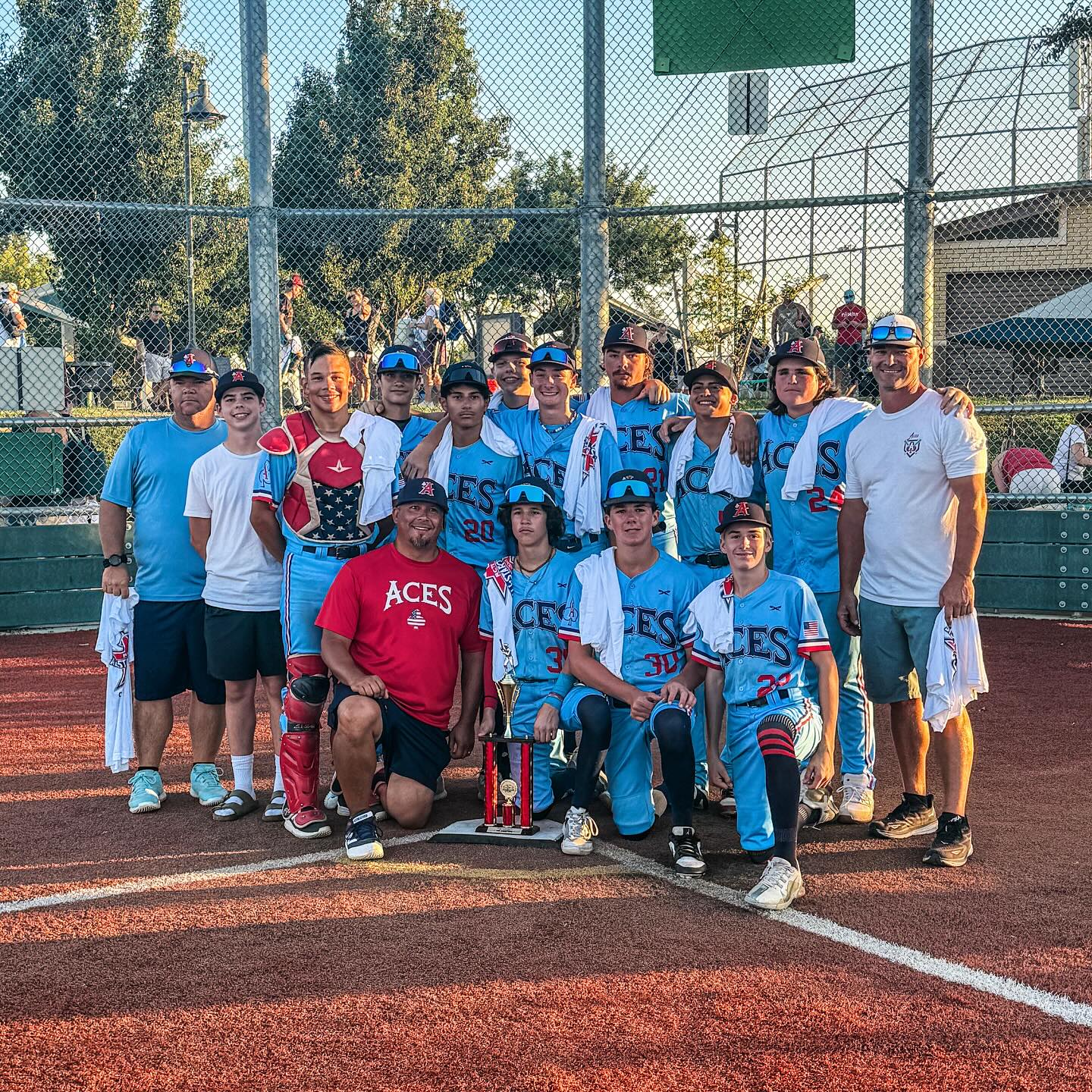 The 14u Aces just walked into a 16U tournament… and walked out with the championship.
The Aces went undefeated in the RCTB All-Star Classic, battled through three Sunday games in blistering heat, to bring home the ship. 🏆⚾ #AcesWin #AcesBaseballClub #AllGasNoBrakes