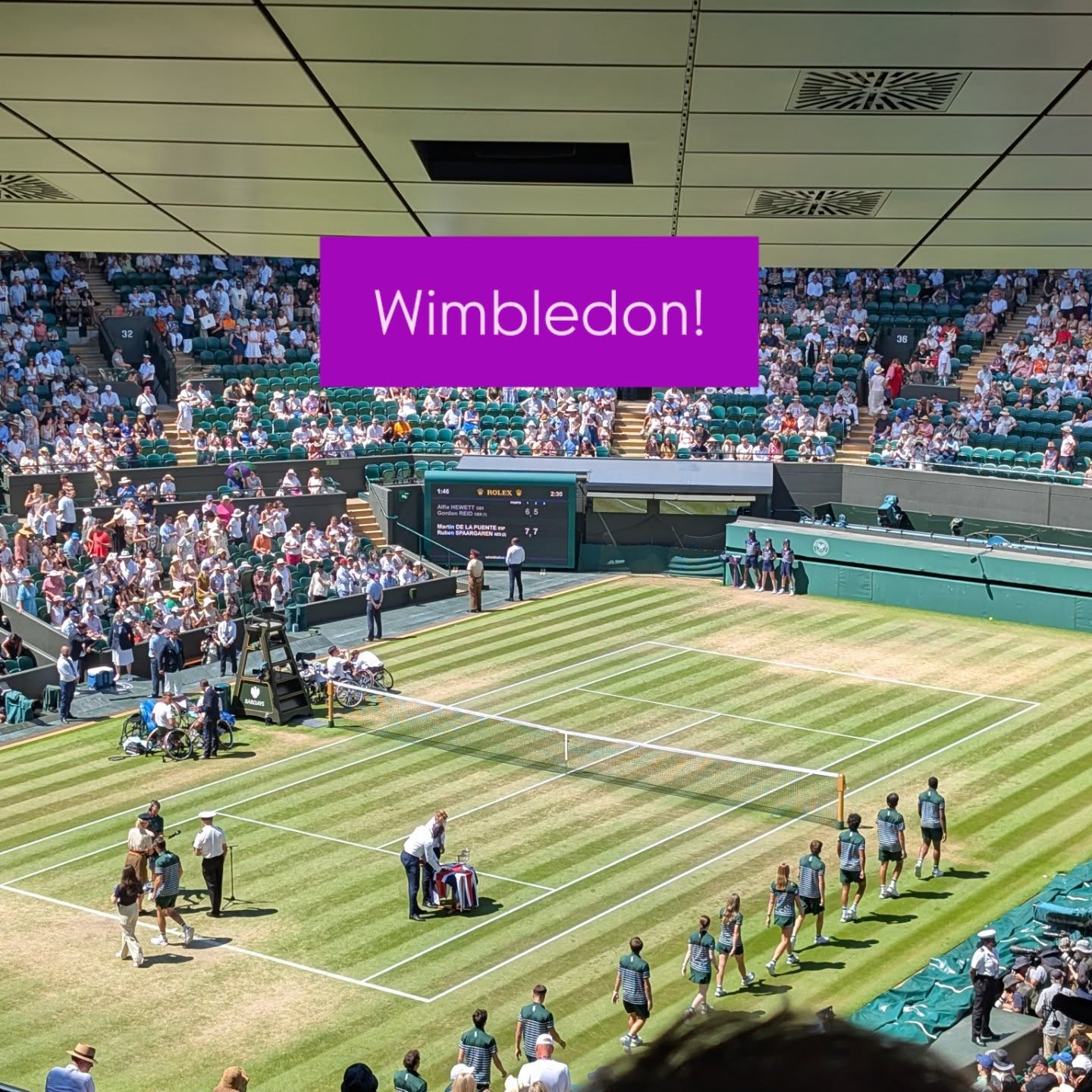Beautiful day at Wimbledon watching the tennis with @missrudiblue ! We watched the men's wheelchair doubles final in Court 1 and then sat on the the hill for the woman's final. 😃😃