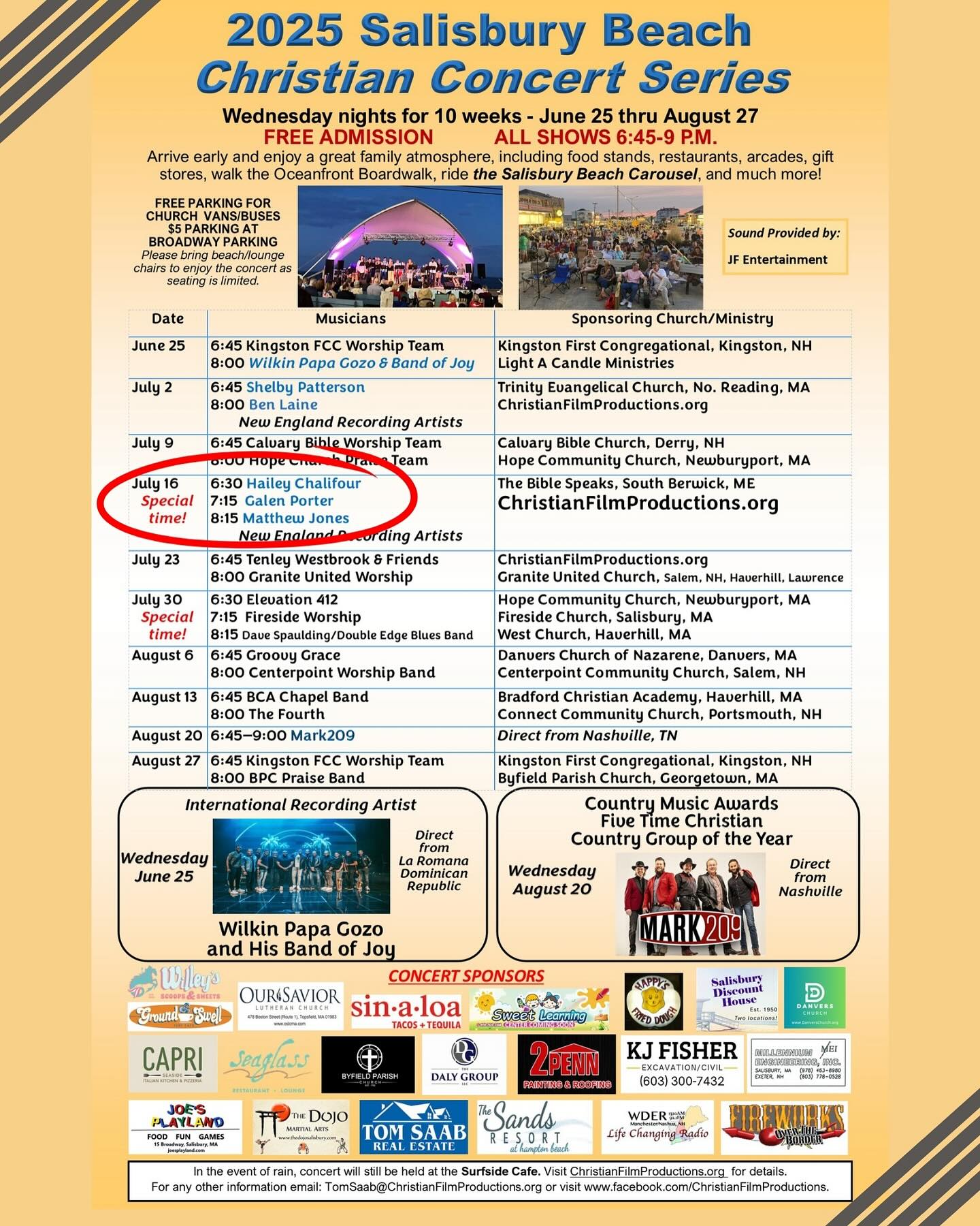 Hey everyone! I’m stoked to announce that one week from today on 7/16, I’ll be joining some amazing musicians at the Salisbury Beach Christian Concert Series! Big shout out to @matthewjonesmusic and @haileychalifourmusic who are gonna be right there with me 👏 We’re in for an awesome time of music, fellowship, and praising God together! Come on out, you won’t be disappointed! 💯