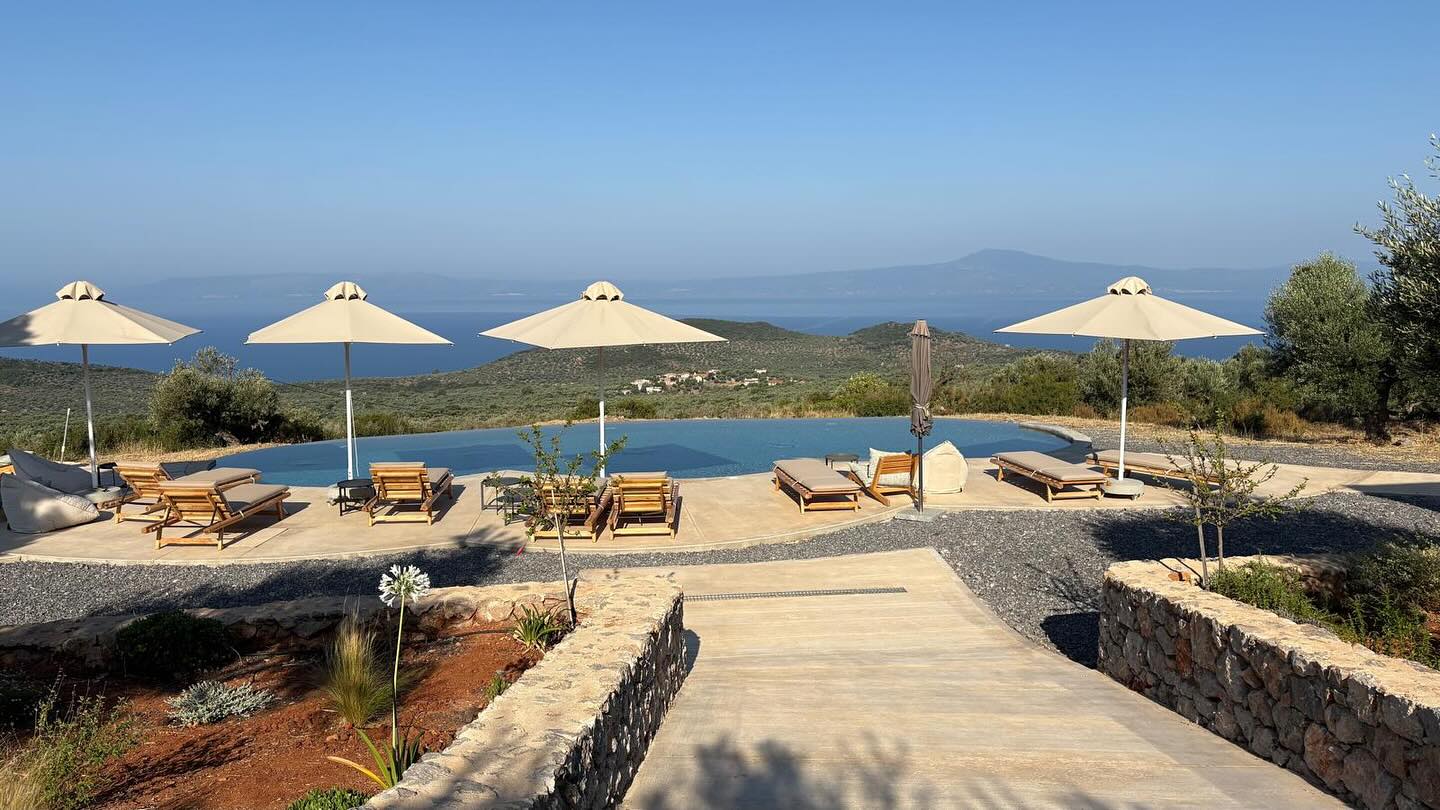 Infinity pool at Zen Rocks retreat center in the Mani Peninsula , Greece
