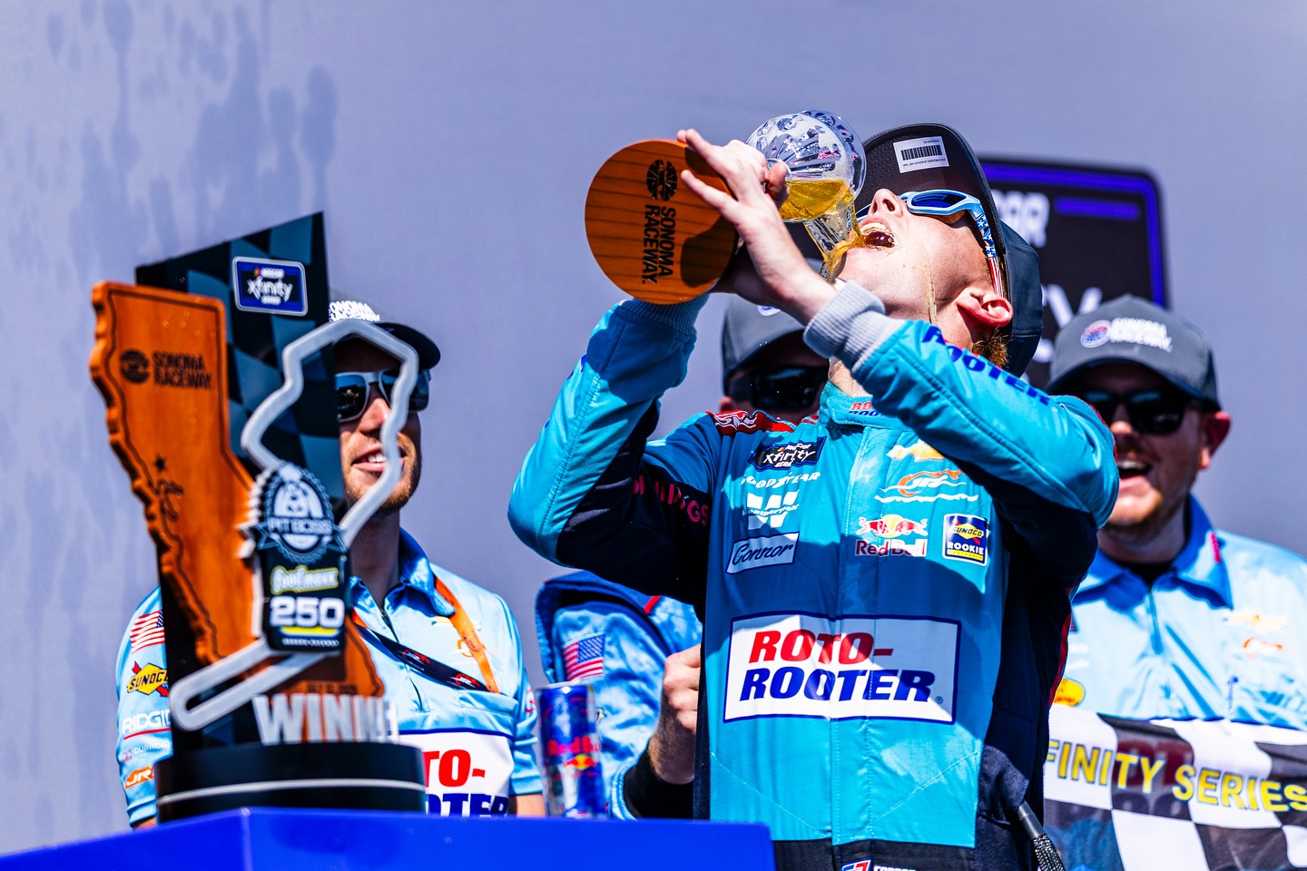 Apple juice baby!!! Winners in Sonoma!!! So fun getting to race against @svg97 for the win. 3rd win of the year for our 88 group. So thankful for everybody at @jrmotorsports and @rotorooterracing for making it happen. Let’s keep it rollin!