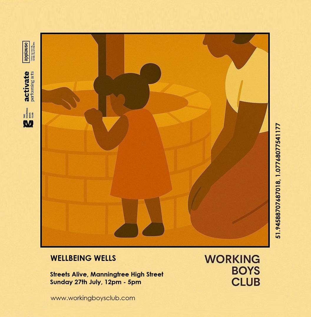 Did you know Working Boys Club are touring three shows this year?
🎶 Serving Sounds and 📚 Noisy Noise Noise are heading to Milton Keynes this weekend for IF: Milton Keynes International Festival — followed by Serving Sounds at BD Festival in Bradford, 25–26 July.
✨ Meanwhile, our brand new show Wellbeing Wells is hitting the road too — and next stop is Streets Alive in Manningtree on Sunday 27 July.
Presented by The Grand Theatre of Lemmings, Streets Alive is a celebration of street arts on Manningtree High Street — and we’ll be there from 12–5pm.
🌀 Wellbeing Wells invites you to step up, say hello, and send your voice down the line… digitally transformed with fun audio effects for playful, meaningful conversations.
Rooted in mental wellness and joyfully weird interactions — it’s a fresh way to feel better, one wish at a time 💭
Supported by the brilliant team at Applause.
📍Come find us on the high street. Say something lovely to a stranger. Or make a wish.
#WorkingBoysClub #WellbeingWells #ApplauseRuralTouring
#StreetsAlive #Manningtree #StreetArtsFestival
#MentalWellbeing #ConnectionMatters #PublicArt
#JoyfulEncounters #PlayfulArt #FestivalSeason2025
#ServingSounds #NoisyNoiseNoise #OnTour