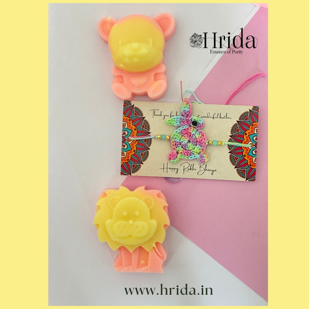 🎁✨ Rakhi Kids Hamper – Thoughtful, Fun & Budget-Friendly! ✨🎁
Make this Rakhi extra special for your little ones with our handcrafted hamper that’s packed with love 💛
🌟 Includes:
🧼 Cute animal-themed soaps (paraben & sulphate free)
🧵 Handmade Rakhi
🎀 Safe, gentle & joyful – just like your sibling bond!
Perfect for gifting smiles without breaking the bank 💰
🎉 Limited stock. Order now for a festive surprise they’ll love!
#RakhiGifts #KidsRakhiHamper #HandmadeWithLove #ParabenFree #SulphateFree #AnimalSoaps #CleanSkincareForKids #BudgetFriendlyGifts #Rakhi2025 #SiblingLove #NaturalGifting #MadeWithCare #RakhiSpecial