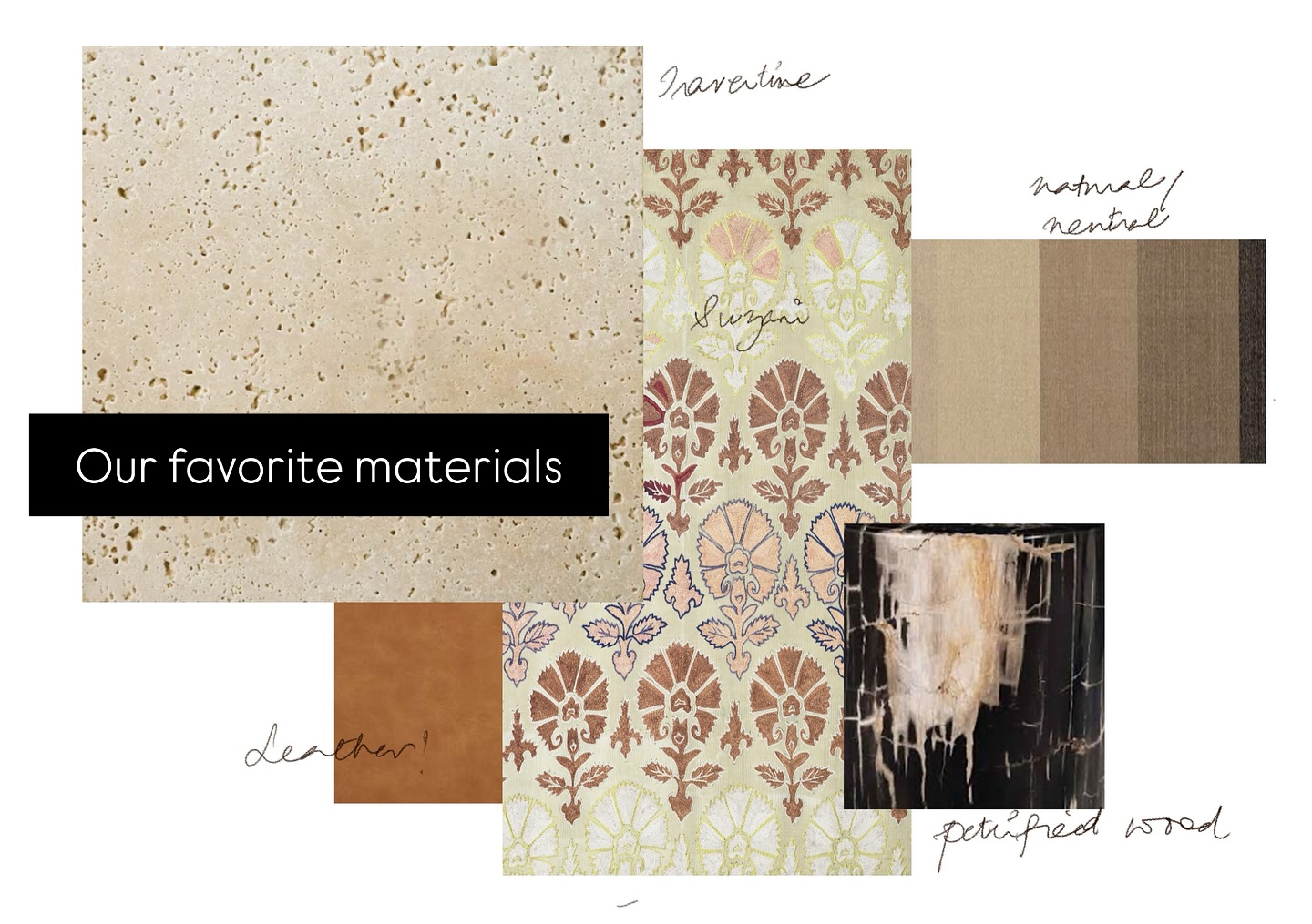 We're obsessed with travertine, leather, cotton, and petrified wood right now! Our shop has just been updated with brand-new, luxurious products made from these natural materials. Follow the link in our bio to shop contract-grade products or DM us to make a purchase.