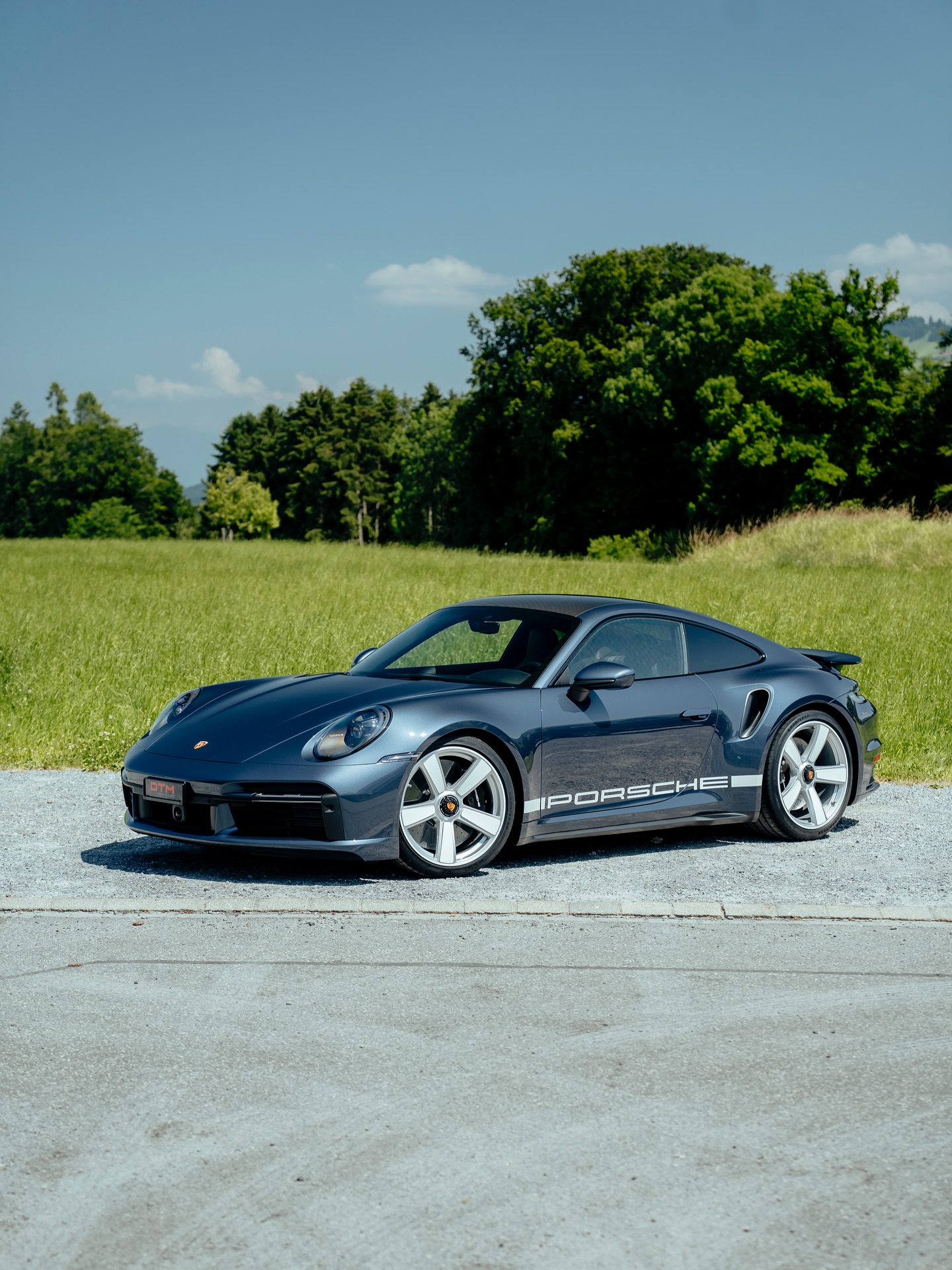 The 911 Turbo S ‘50 Years Turbo Edition’ in PTS Yachting Blue.