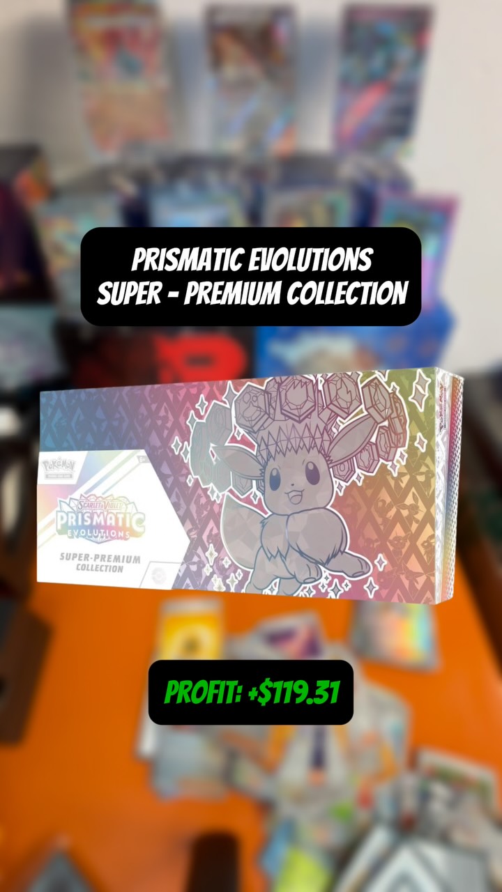 Just cracked open the Prismatic Evolutions Super-Premium Collection and it did not disappoint 🌈🔥 Pulled the Leafeon SIR and a bunch of other heat — ended up profiting around $120 on this box 💰💎
This set is stacked… might need to rip another one 👀
#PokemonTCG #PrismaticEvolutions #LeafeonSIR #PokemonCards #TCGRip #PackOpening #PokemonHits #VictoryRoadVault #PokemonProfit