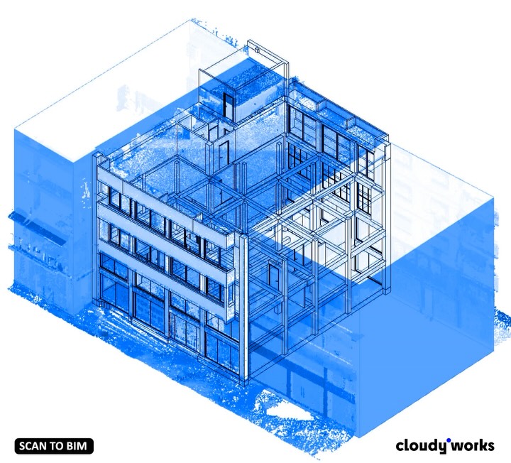 A look inside the Scan to BIM workflow.
From 850m2 site capture to structured BIM digital model.
#pointcloud #scantobim #cloudyworks #revit