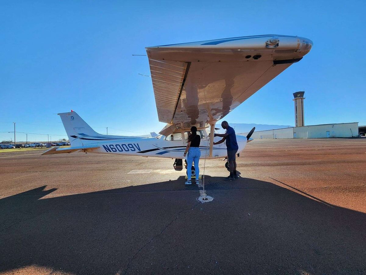 It all starts on the ground—doing the preflight checklist. Because every beautiful flight begins with a careful preflight. 🌤️✈️ Today’s lesson? Safety first, then skies full of views that make it all worth it. #pilottraining #mauiaviators #preflightcheck #views #idratherbeflying