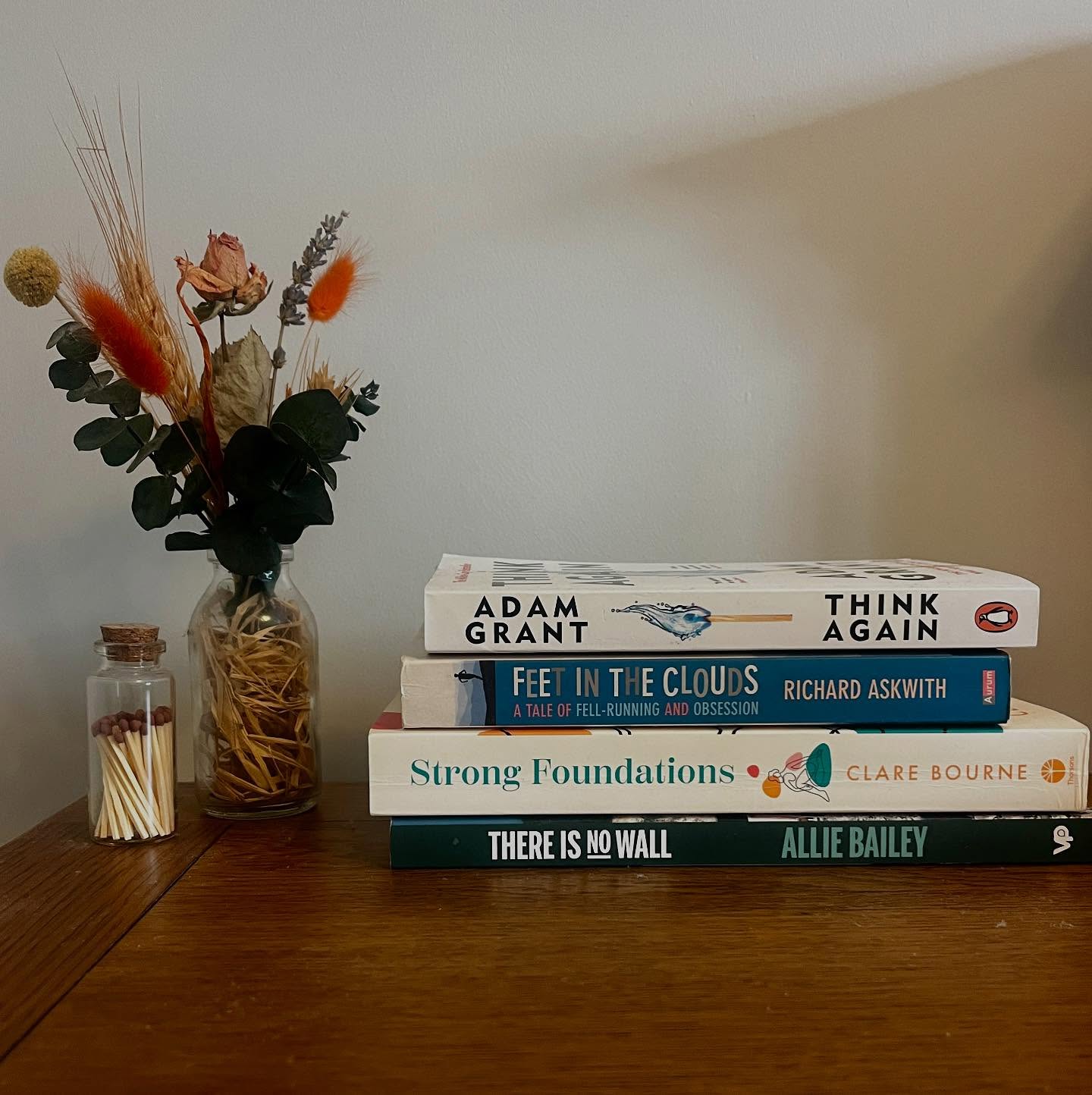🤓 Noticed last night it’s a rather eclectic mix on my bedside table currently! 📖
I often struggle to find time to read but with a few more train journeys coming up hoping to make some progress 🤞
📚 I’ve just finished Strong Foundations @clarebournephysio which has been background reading for an upcoming workshop and I highly recommend! Really engaging, easy to understand as an introduction to the many complexities and factors affecting pelvic health.
📚 Haven’t really been captured by Feet in the Clouds as much as I expected to be - so haven’t dipped my nose in now since May. Anyone else found this? Worth sticking with?
📚Looking forward to There is No Wall - had seen lots about this on socials but following strong recommendations from 2 trustworthy friends thought I’d give it a go! (Thanks for the loan @morehannahmoore )
📚Lastly, I was given 2 books as part of @workinshrewsbury Evolving Business Cohort last year, of which Think Again was one. Fascinating real life examples of thinking differently that I often find myself quoting.
Considering I used to almost exclusively devour fiction I find it interesting I’m now drawn to the opposite! Webinars, workshops and conferences are great but I’m really enjoying learning and getting inspiration from books like these (when time allows!)
Hope you’re all having a great week, feel free to let me know any interesting reads you’ve discovered recently 👇
#books #reading #learning #selfstudy #smallbusiness #runningbooks