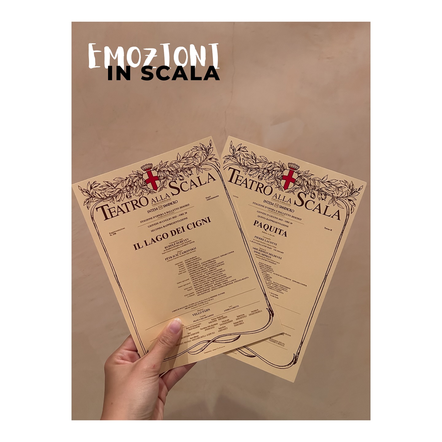 ✨ Emozioni in Scala ✨
Un’occasione speciale per i nostri allievi: assistere a due grandi capolavori del repertorio al Teatro alla Scala — Paquita e Il Lago dei Cigni.
Un viaggio tra musica, bellezza e ispirazione, per vivere da vicino la magia del palcoscenico e nutrire la propria passione💫