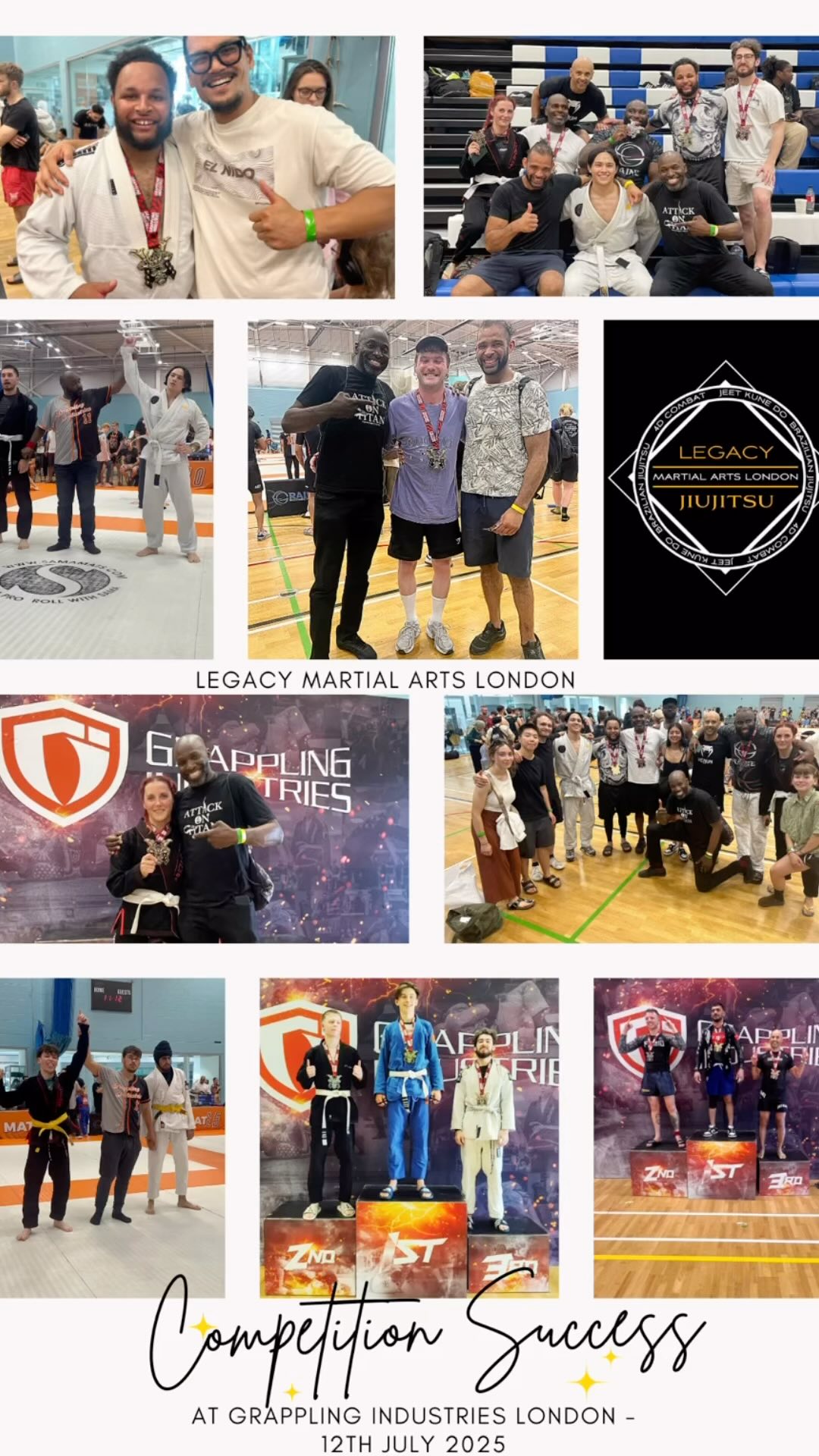🥇 COMPETITION SUCCESS! 🥋🤼♀️
What an incredible day for the Legacy Martial Arts London team at @grapplingindustries London – 12th July 2025!
Our athletes stepped onto the mats and gave it everything, bringing home medals, wins against younger & heavier opponents, and unforgettable moments for most who were competing for the very first time. From hard-fought victories to lessons learned, every match showed the heart and hustle of our amazing team.
💥 Huge congratulations to every single competitor — you made all of us at Legacy so proud!
A massive thank you to our teammates, friends, and family who came out to support on one of the hottest days this year — your voices, energy, and encouragement were felt every step of the way. ❤️
This journey is made even stronger by the unity we all share both on and off the mats.
📸 Swipe through to see the smiles, the medals, and the magic.
👊 Ready to join a team that lifts you up and pushes you forward?
📩 DM us or visit our bio link to start your Jiujitsu journey today with us at Legacy Martial Arts London.
#LegacyMartialArtsLondon #GrapplingIndustries #BJJCompetition #TeamLegacy #JiuJitsuLife #BJJFamily #SupportSquad #TrainTogetherWinTogether #BJJUK #Grappling #MartialArtsJourney #BJJMotivation #LegacyStrong #BJJCommunity #LondonBJJ
#kids #selfdefencetraining #bjj #hoxton #london
#martialarts #basics
#fundamentals #CFSBJJ
#jujitsuforeveryone #GCS #teamcfs