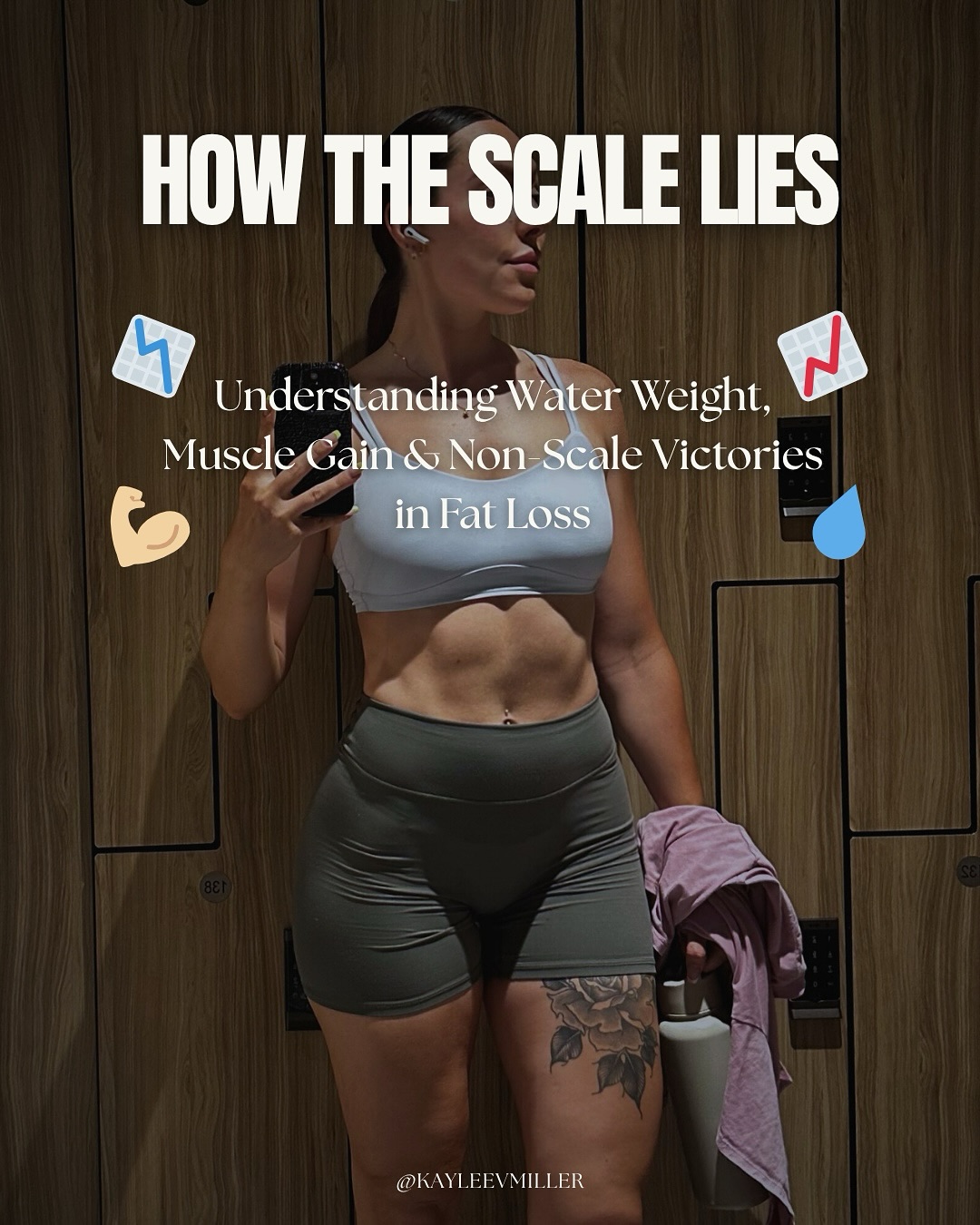 The number on the scale doesn’t tell the whole story.
While it’s helpful to track bodyweight changes in a fat loss phase, you can’t expect it to be a completely accurate assessment of your progress — this is why it’s important to look at other objective data, like progress photos and measurements, and subjective data like how your clothes fit and how you feel.
Relying SOLELY on the scale only leads to frustration and disappointment, especially when weight doesn’t change despite effort and visible improvements.
‼️ Improvements like increased strength, better endurance, improved mood, and overall health aren’t captured by a number on the scale.
Work with me 1:1 on my coaching app 🔗 in bï0