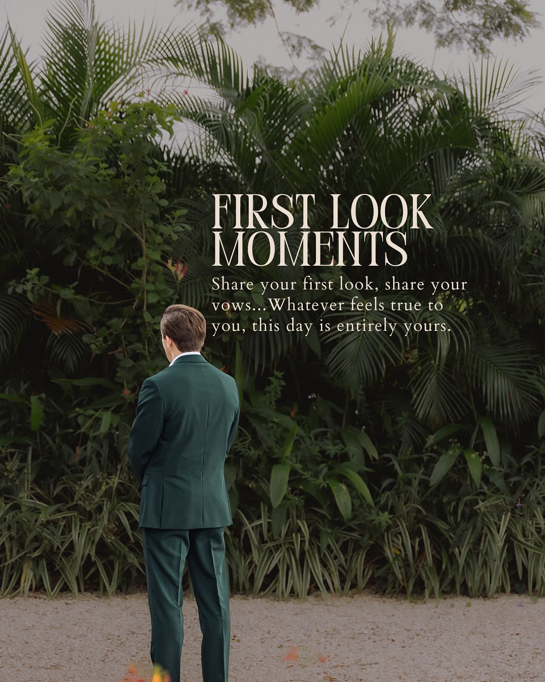 First look on your wedding day?
Some chose to do so, some chose to wait till the big moment. Totally up to you ✨
Share a first touch, share your vows one on one… This is YOUR day, you chose!