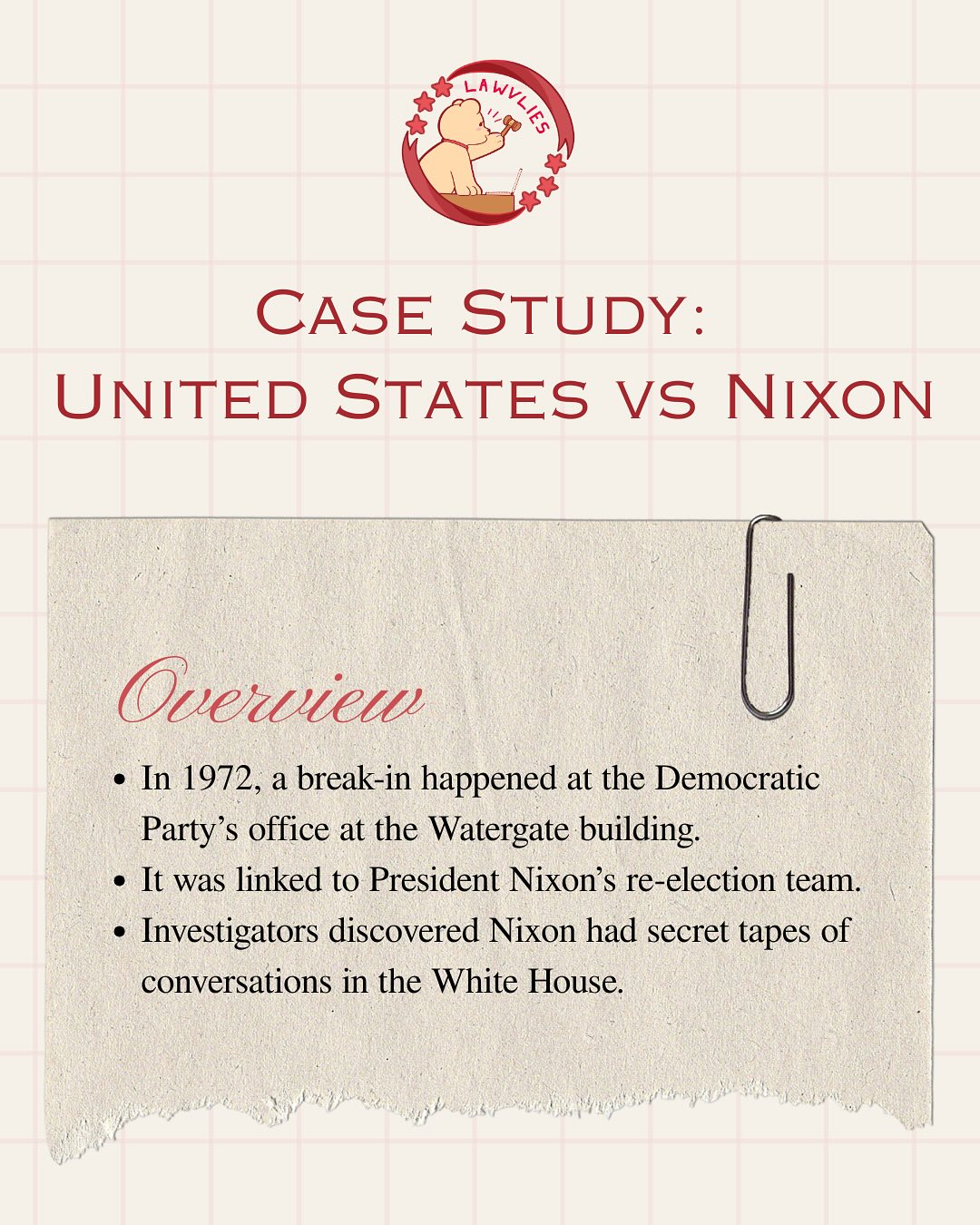 Case Study: United States vs Nixon
#fyp #foryoupage #law
#lawyer #lawschool #lawstudent #highschool #students #study #studytok #studying #studyingtips #collegetips #prelaw #tutor #tutoring #studenthelp #advice #nonprofit #collegeapps #collegeapplications #viral #aesthetic #criminallaw #f4f #school #usa