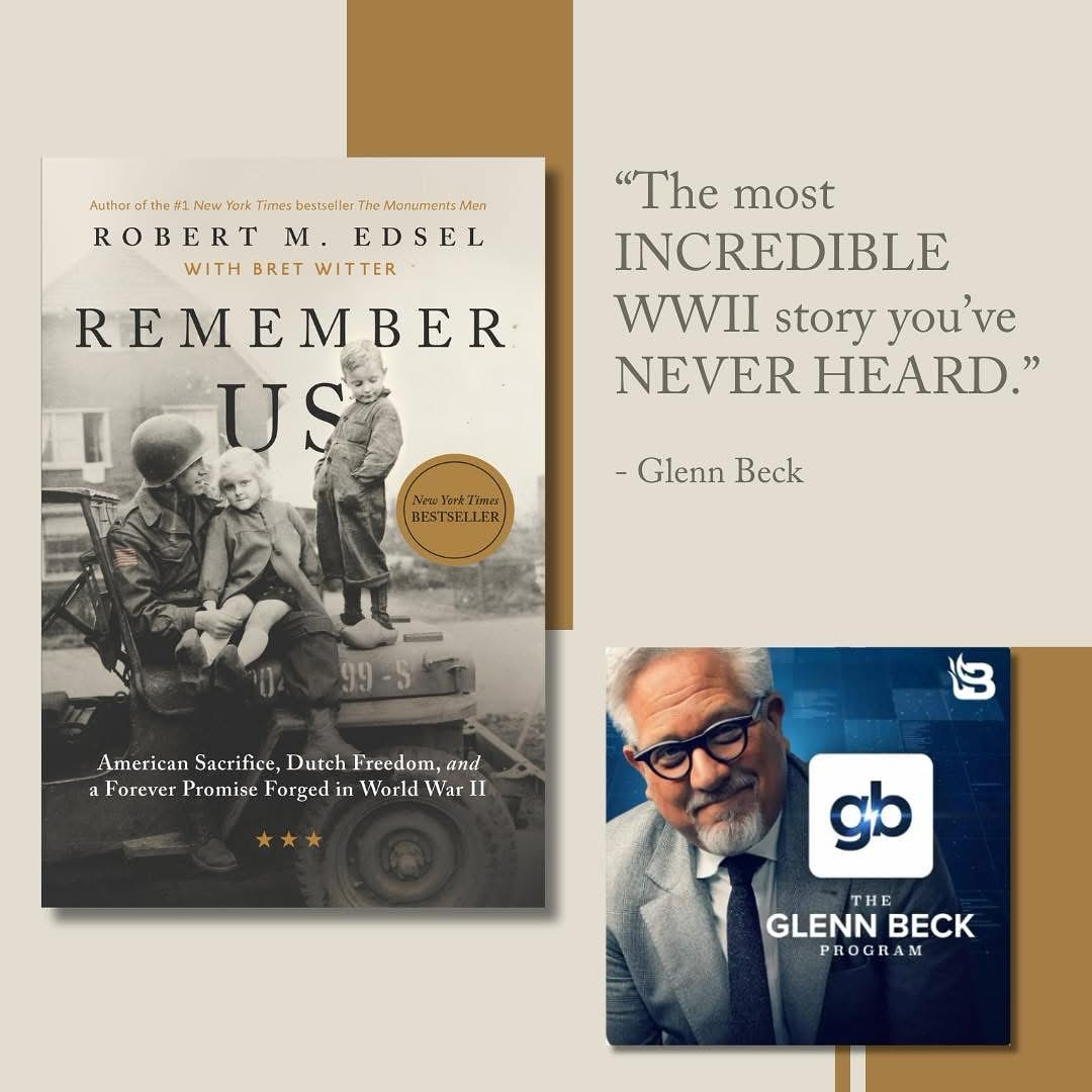 Glenn Beck called my book Remember Us “the most INCREDIBLE WWII story you’ve NEVER HEARD.”
I’m grateful to him for giving this story a platform and helping shine a light on the extraordinary bond between fallen American soldiers and the Dutch civilians who have never forgotten their sacrifice. And I couldn’t agree more — this hidden chapter of World War II deserves to be remembered.
🔗If you missed it, you can listen to the full conversation here: https://www.glennbeck.com/radio/most-incredible-world-never-heard?fbclid=IwQ0xDSwLiWktleHRuA2FlbQIxMQABHkE9nIT9lggrQD8BAino16FMcH5dOie6r8gaUv6QawYggyHMPB9W_0M81OIA_aem_xiiTm5FSyNuYiUUuCFQL9w