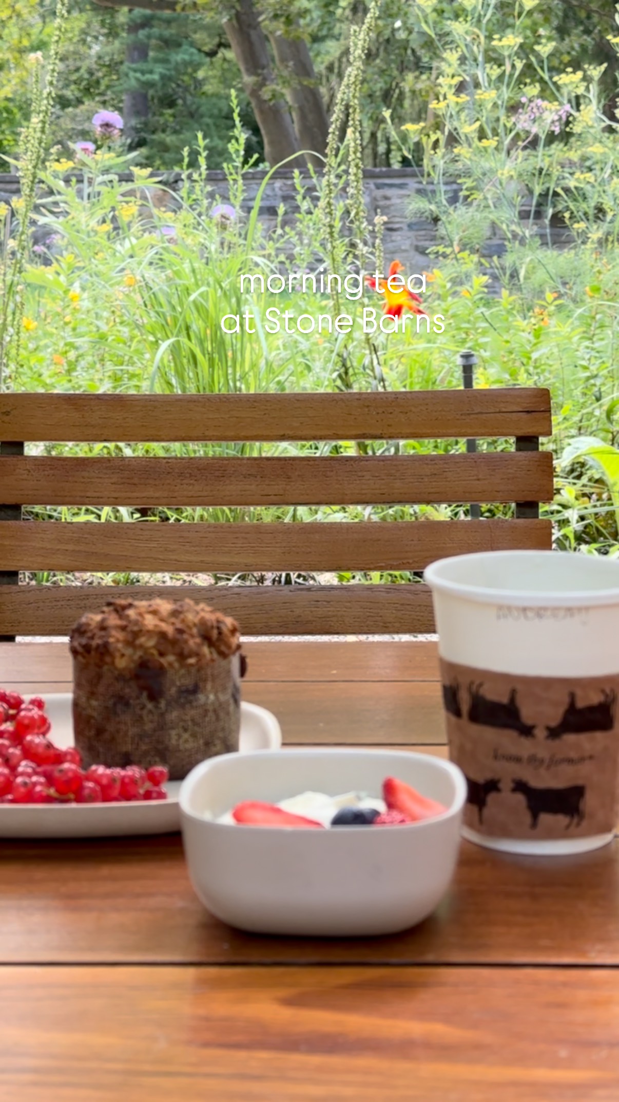 #morning #tea #stonebarns #flowers #appletrees #trysomethingnew #gratitude