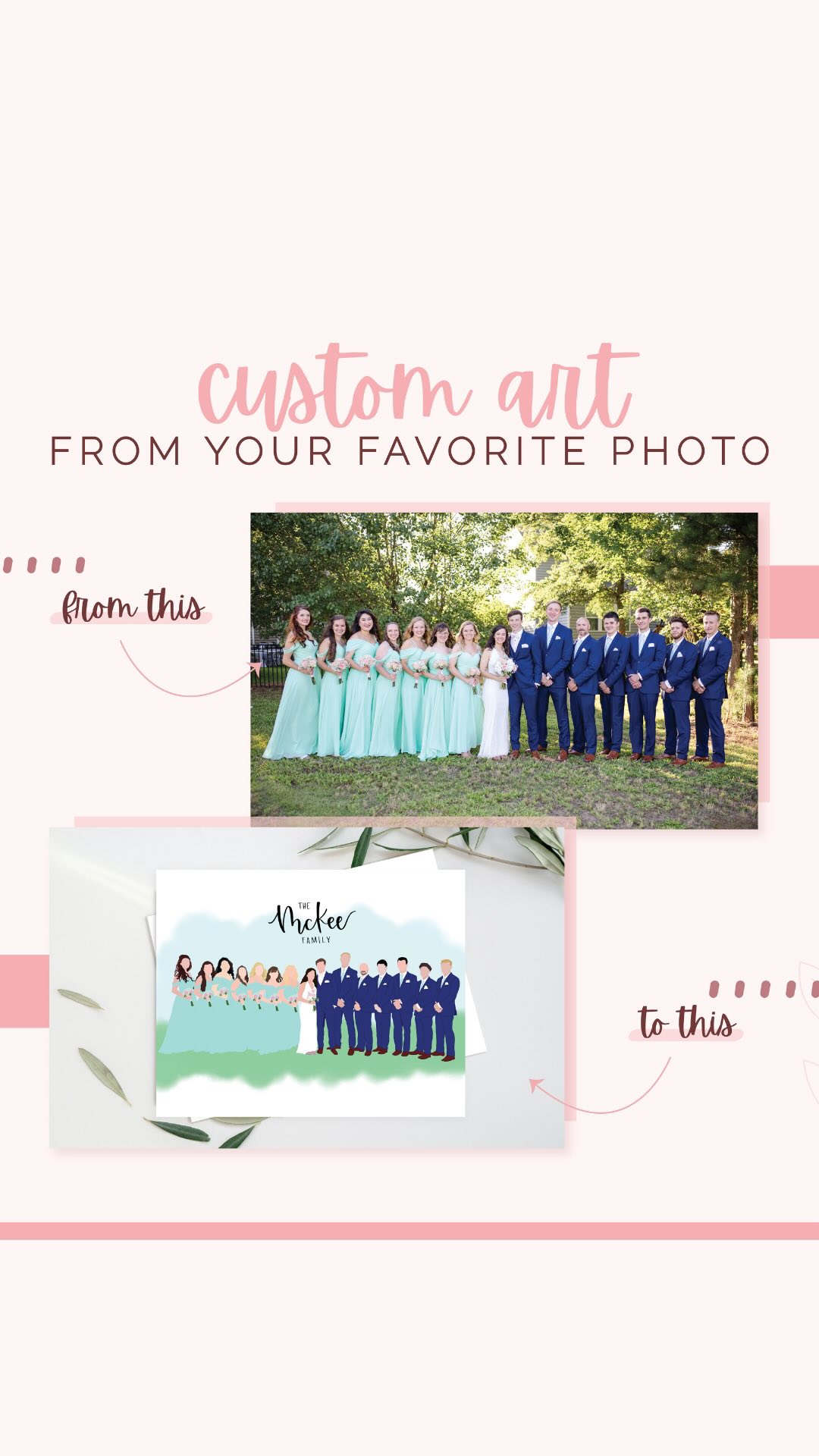 custom art from your favorite photo 🖼️🎨✨
portraits don’t replace the original photo; they further bring your favorite moments to life! i have both of these hanging up in my home + they each spark conversation every time someone sees them for the first time 😌
learn more about custom portraits by visiting my etsy shop 👉🏻TheKreativeKiwi👈🏻
.
.
.
#CustomPortrait #WeddingPortrait #WeddingPhoto #FirstDance #2025Bride #Etsy