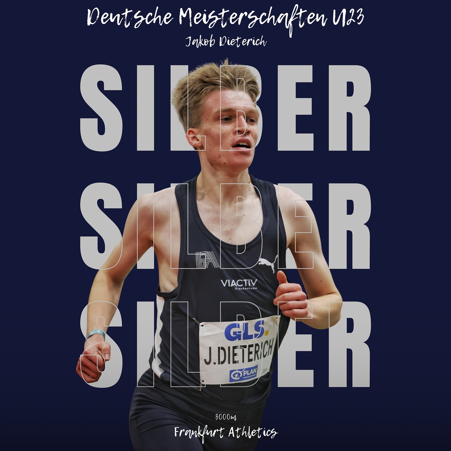 Recap der U23 DM 1/3:
Bereits am Freitag konnte @jakob_dieterich für FA die erste Top-Leistung bei der U23 DM liefern 🔥
.
Bei hitzigen Temperaturen konnte er in einem spannenden 5.000m Rennen überzeugen und belohnte sich mit der Silbermedaille 🥈🙌!!
.
Wir gratulieren herzlich und freuen uns freuen uns weitere tolle Leistungen von Jakob 💪!
.
.
.
#frankfurtathletics #fa #germanyathletics #faster #higher #further