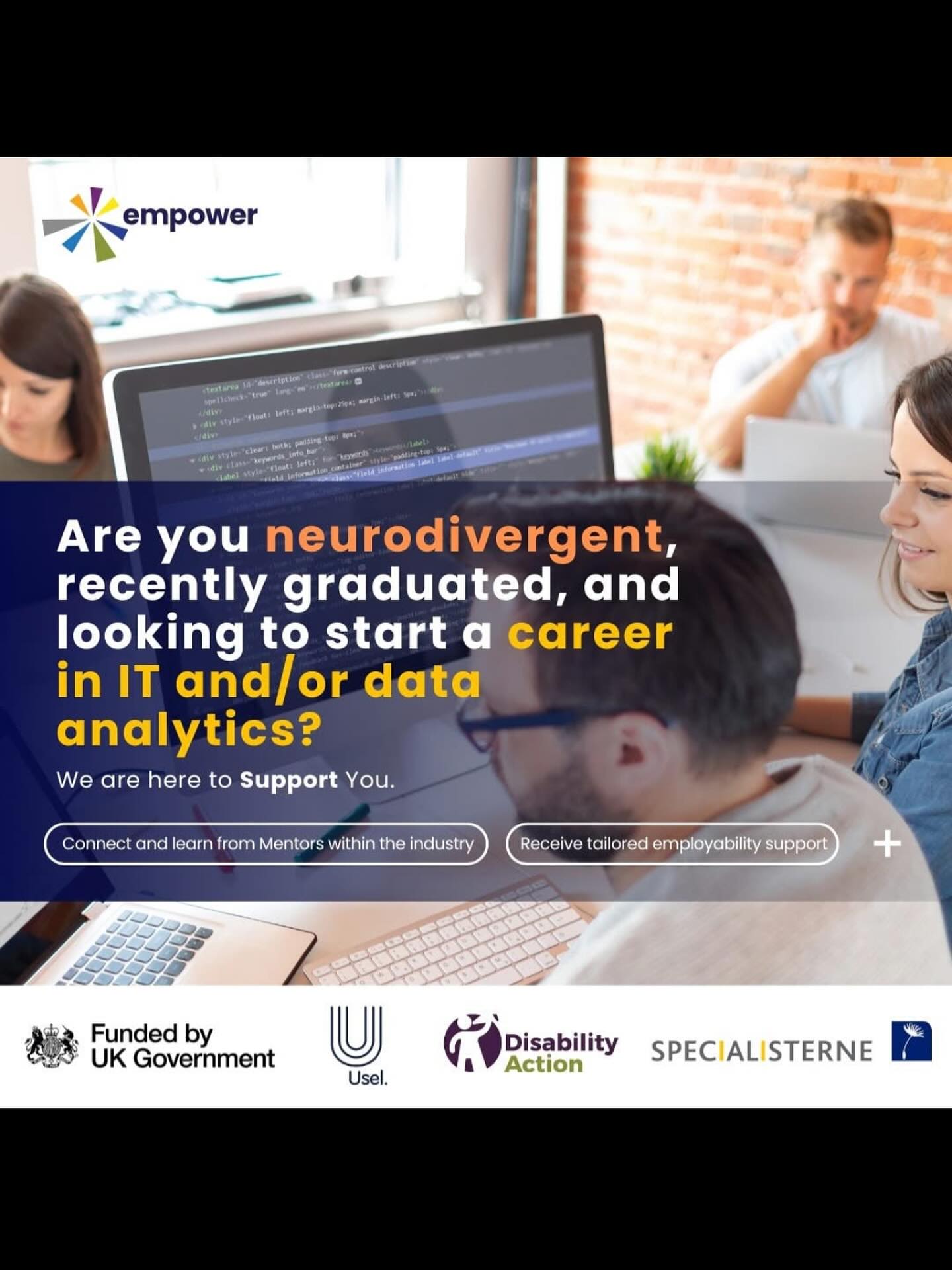 🎓 Are you neurodivergent, recently graduated, and looking to start a career in IT and/or Data Analytics?
Connect with mentors working in IT and Data Analytics, learn what it is like to work in different roles in IT and Data Analytics as a neurodivergent person , and receive tailored employability support to help you take the next step in your career!
For more information, email valencia.yeo@specialisterne.com.
#ITCareers #DataAnalytics #GraduateSupport