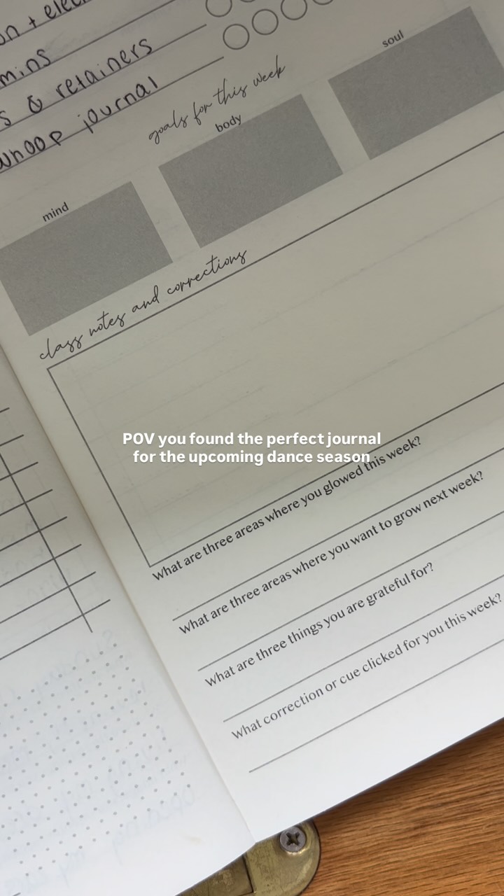 This is your sign ✨
Are you a student trying to balance dance with academics? A dancer that wants to see some big growth this season? A dance mom that wants those private lessons to be worth the time and money?
The Cozy Dancer Journal combines big picture goal setting the the day-to-day planning that actually makes them happen.
There is nothing like it. Comment JOURNAL to explore the only reflection journal made by a dancer for dancers.
Stay cozy,
Eliza