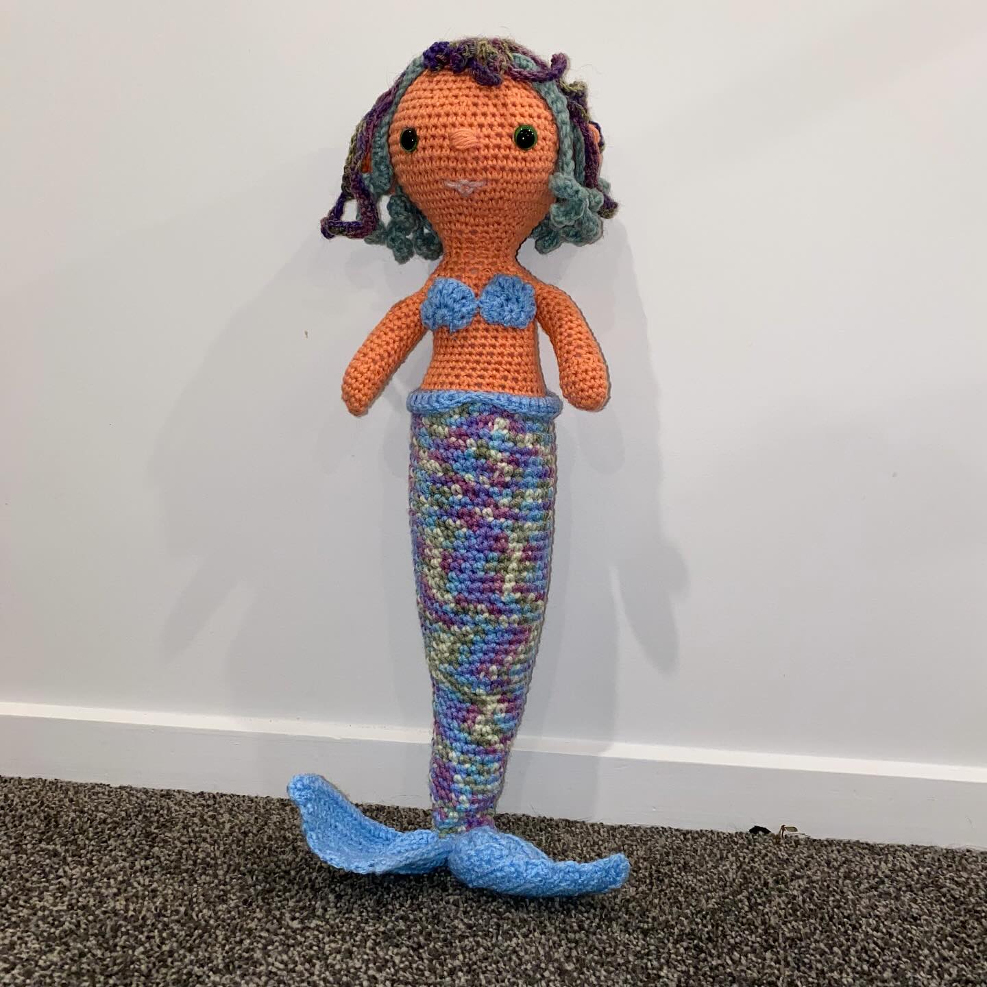 Next mythical creature is a mermaid. #crochetcreatures #mermaid #crochetmermaid #mythicalcreatures #rescuedyarn
