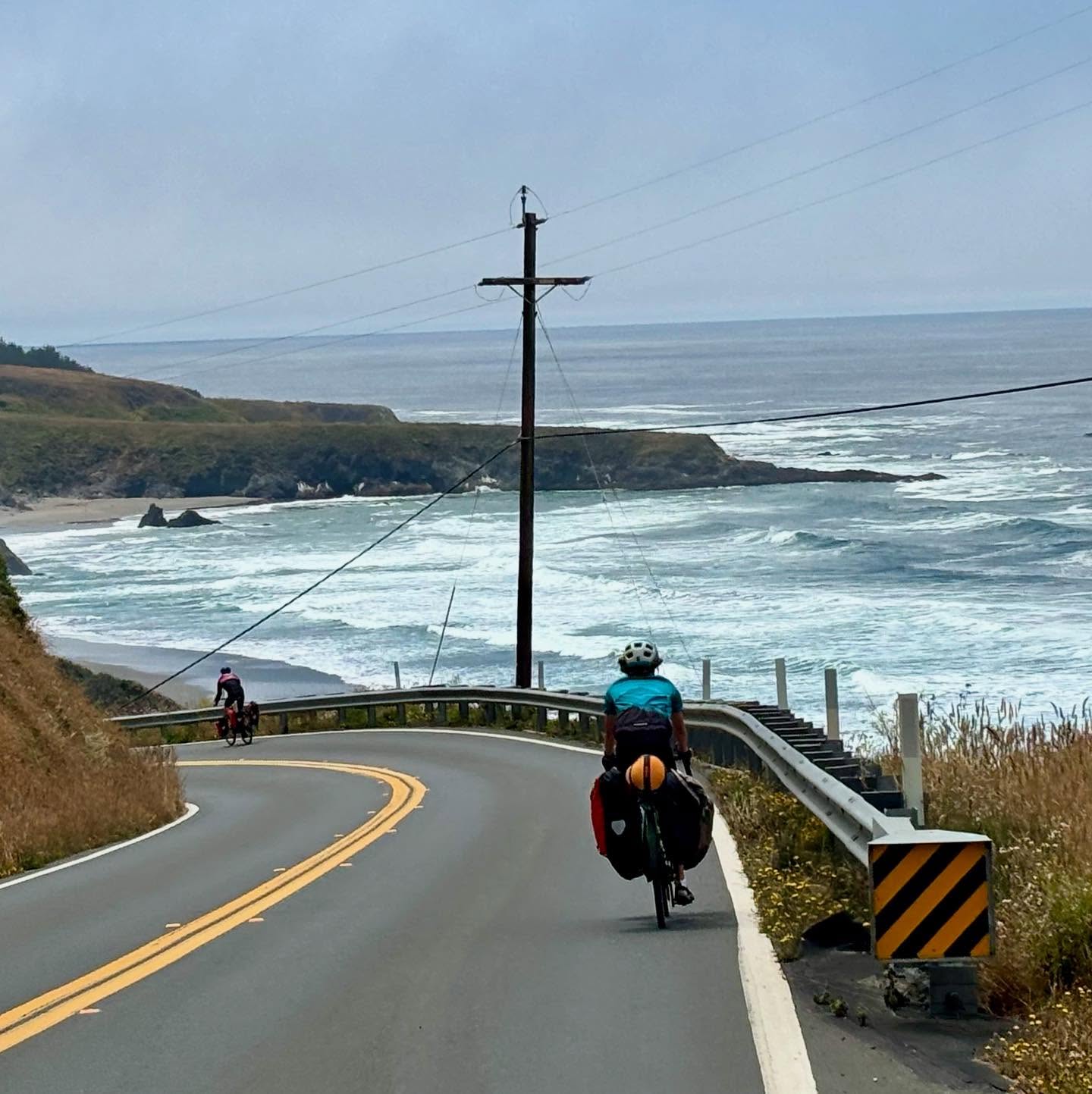 Up early today to beat the heat as we spun up and over the biggest climb on the Pacific Coast Bike Route. Then all smiles as we zig-zagged back down to the ocean and then along the Mendocino coast. We rolled into camp and were met by @elizabethacfraser and new friend Mike for a camping feast and long overdue catch-up. A great day!
#california #pacificcoastbikeroute #bikepacking #biketouring