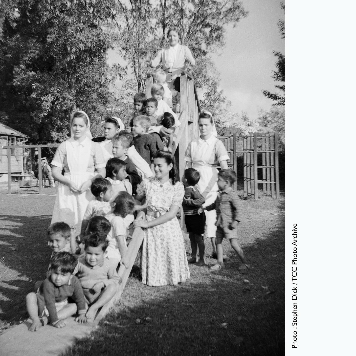 In 1944, during the final years of British rule in India, Scottish soldier John Stephen Dick visited Dr. Graham’s Homes in Kalimpong while on leave from World War II service. What he witnessed and photographed offers a haunting glimpse into the quiet, painful legacy of colonialism.
Dr. Graham’s Homes was a refuge for many Anglo-Indian children born to Indian mothers and British or European fathers, many of whom had abandoned them. These children were often rejected by both colonial and local societies, left to grow up in the margins of empire.
In a letter home, Stephen wrote:
“I shall not forget my first visit to Lucia King cottage... All the children shouted all the time; they are all under 5. As half of them at least don’t know their fathers, I was somewhat embarrassed by having about 15 children start calling me daddy. Poor kids, they don’t know what it is to have a daddy.”
His words reflect the emotional cost of empire children yearning for identity, care, and connection in a world that refused to fully acknowledge them.
Now, decades later, his photographs have been acquired by the Confluence Collective as part of our ongoing work to build visual histories of the Eastern Himalayas. This archive is not just about preserving the past it’s about reclaiming it. By returning these images to their cultural and geographical roots, we reframe them through local, indigenous, and postcolonial lenses.
We thank the family of John Stephen Dick and the Dr. Graham’s Homes School UK Committee for supporting this transfer.
Photo 1 : Lucia King nursery children on the playground chute slide / 1944
Photo 2 : Stephen with Fraser Cottage pupils by Relli bridge / 1944
