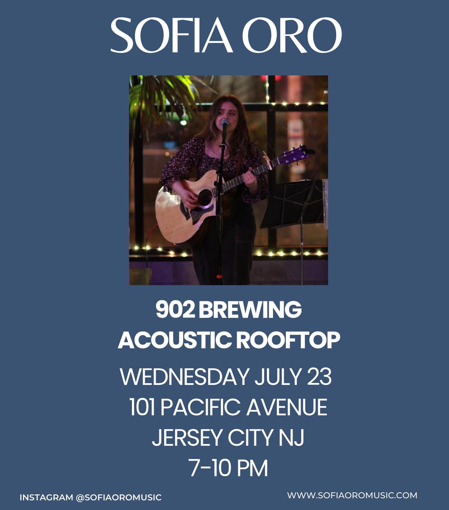 I’m playing solo next Wednesday on 902’s rooftop! Come support and hear some covers and originals!