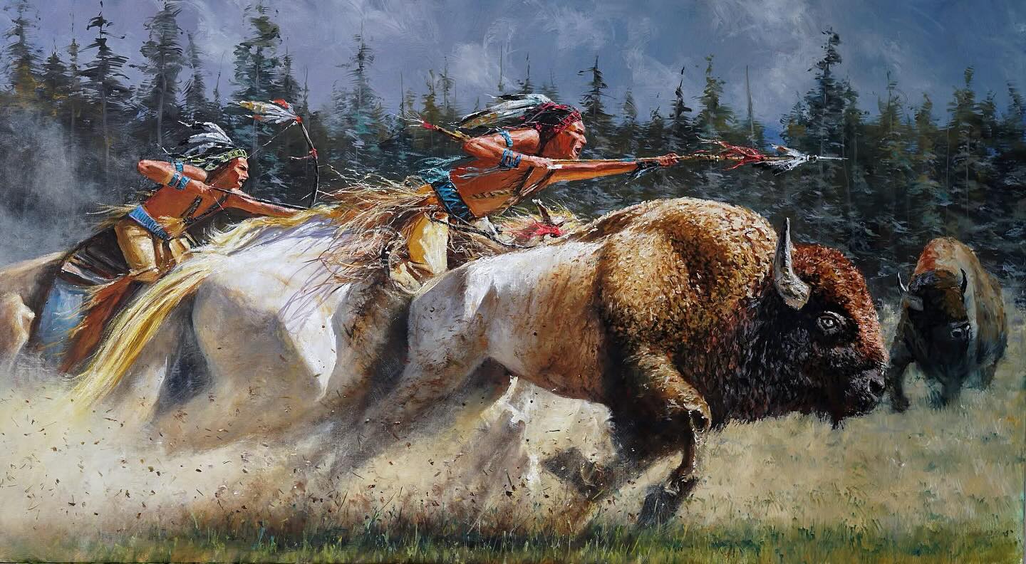 65 x35” “Heading for Cover”