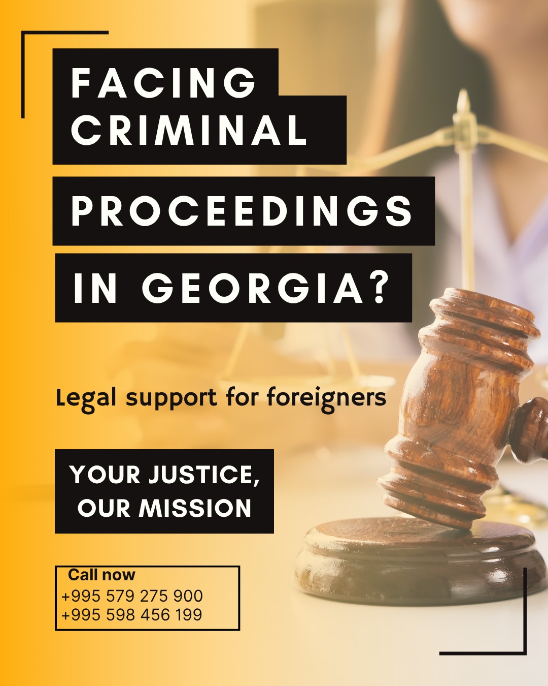 We offer professional legal consultations on criminal law matters, specifically for foreign nationals.
The consultation covers the following areas:
▪️ Assessment of criminal liability and legal risks
▪️ Development of defense strategies during the investigative or court stages
▪️ Explanation of the legal status of defendants, victims, or witnesses
▪️ Specifics of criminal proceedings involving foreign nationals in Georgia
All consultations are conducted confidentially and in full compliance with legal standards.
📩 Contact us for more information or to schedule a consultation. #criminallawgeorgia #legalconsultationgeorgia #criminaldefensegeorgia #legalhelpgeorgia #criminallawyergeorgia #georgialegaladvice #justiceingeorgia #legalprotectiongeorgia