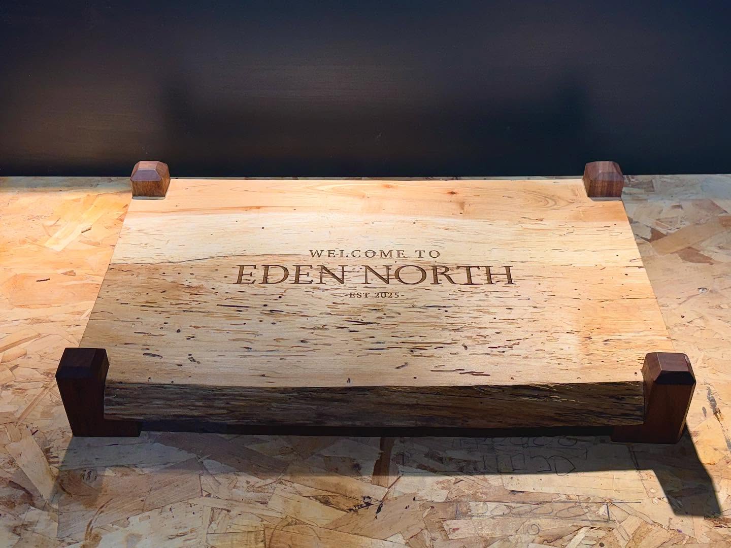 Custom leaser engraved raised charcuterie board. #wood #woodworking #customsign #charcuterie