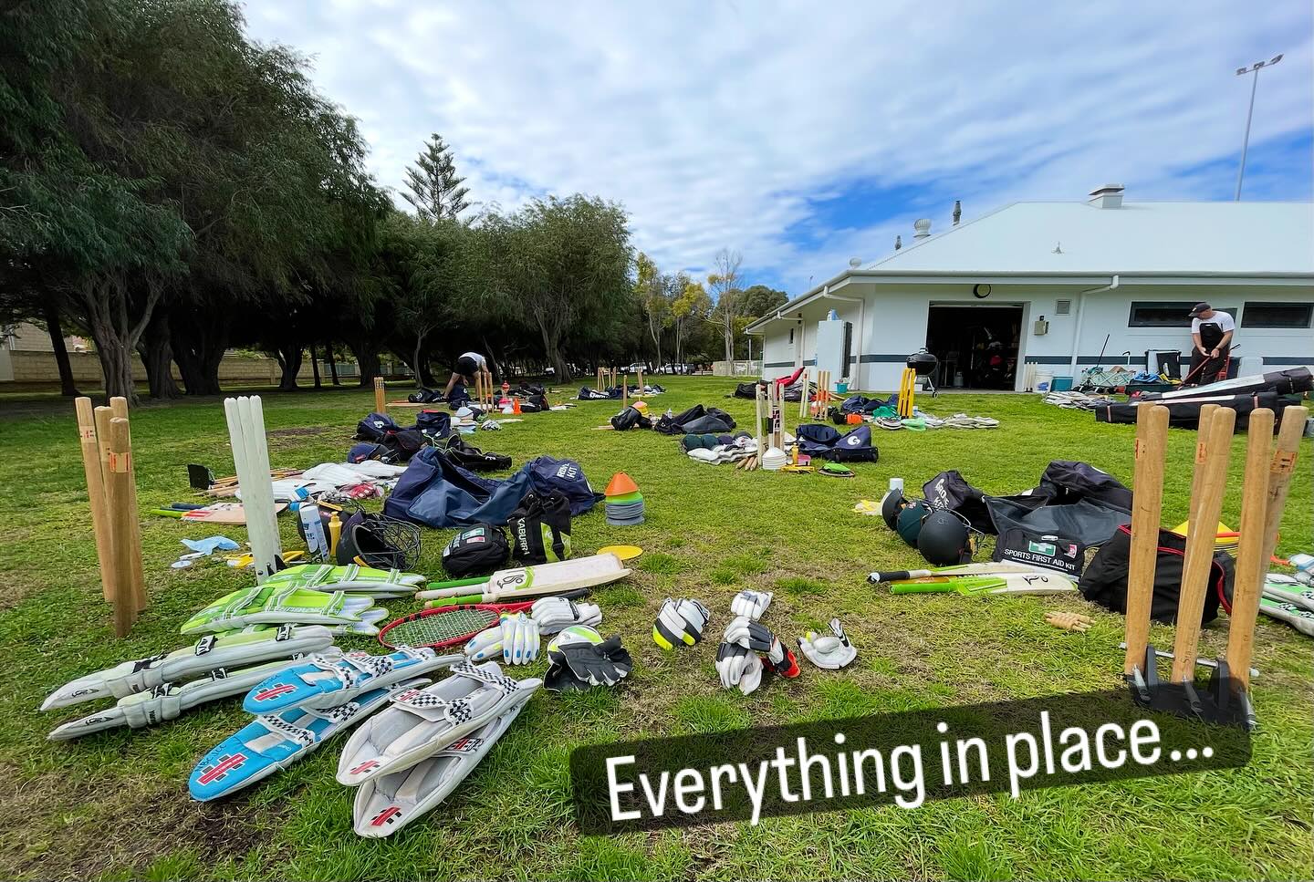 Our committee had a good morning cleaning out the shed and sorting all our 🏏 gear for the upcoming season! 🤛👍