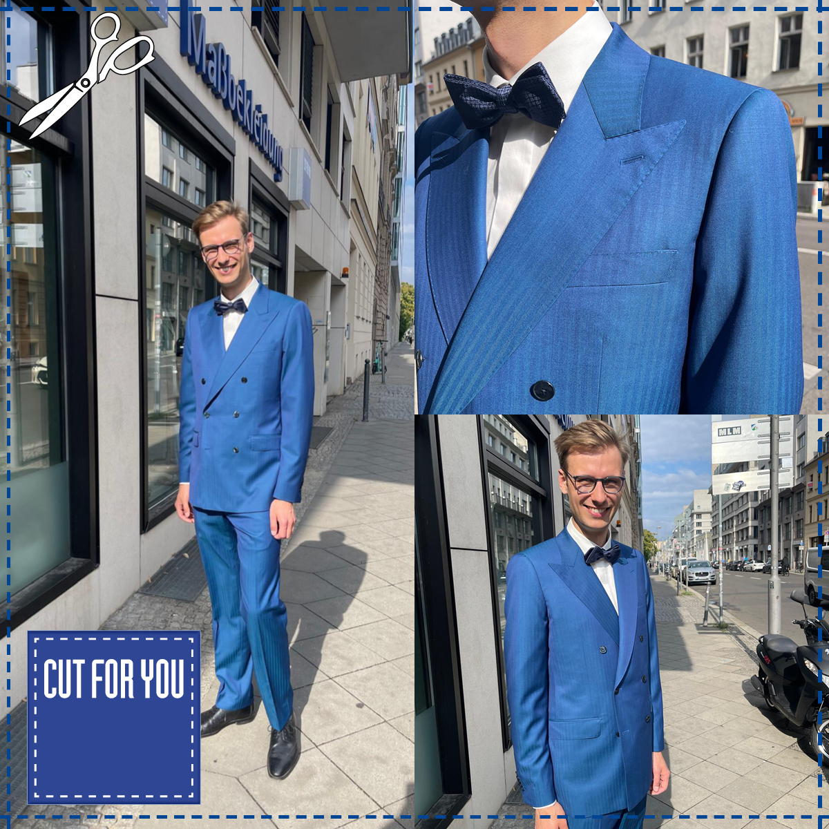 Unser lieber Kunde Christian Lohmüller trägt hier stilsicher einen maßgefertigten blauen Zweireiher aus einem Tuch von Loro Piana, den wir als Zweiteiler mit mit EUR 1.780 berechnen.
Wir beraten auch Sie gerne! Bitte vereinbaren Sie gleich Ihren Beratungstermin unter cutforyou.com/terminvereinbarung
#cutforyou #maßkonfektion #berlin #maßschneider #maßsakko #maßanzug #loropiana #zweireiher #zweiteiler #maßhemd #vanlaack