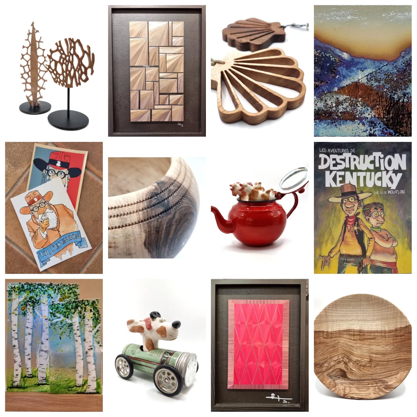 I am in a lovely shop in Conques @assoofildelart , I thought I'd give you a little taster of some of the beautiful things you will find there.
We're 6 artisans and artists, it would be great if you would give the shop @assoofildelart and the other artisans a follow :-)
@ateliertutticolori
@karine.durand10
@jules.herail
@marqueteriebarbieri
@mouflonlg