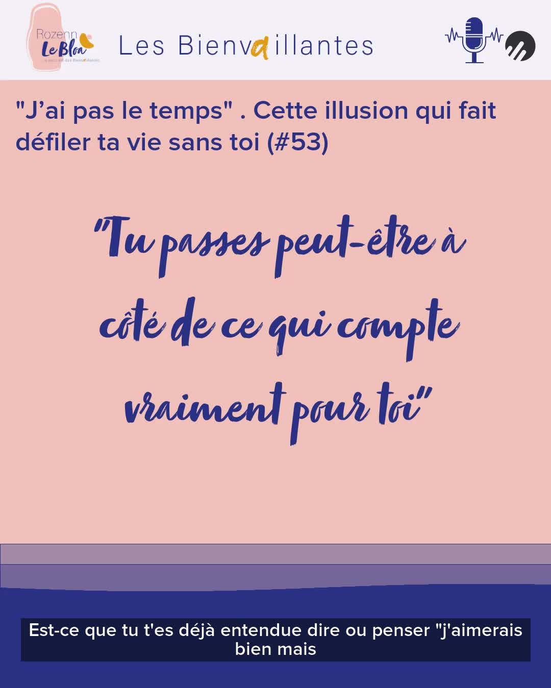 Et si le vrai problème, c’était pas le manque de temps… mais ce à quoi tu ne donnes plus de place ?
✨ Dans ce nouvel épisode, je t’invite à regarder autrement cette phrase qu’on prononce si souvent :
« J’ai pas le temps. »
Et si c’était une illusion qui t’éloigne de toi, de tes besoins, de ta vraie vie ?
🎧 Épisode 53 dispo sur toutes les plateformes d'écoute
🔗 Lien en bio
#mamanepuisee #podcastmaman #lesbienvaillantes #chargeMentale #gestiondutemps #femmedebordee #parentalitemoderne #coachingfeminin #rozennlebloa