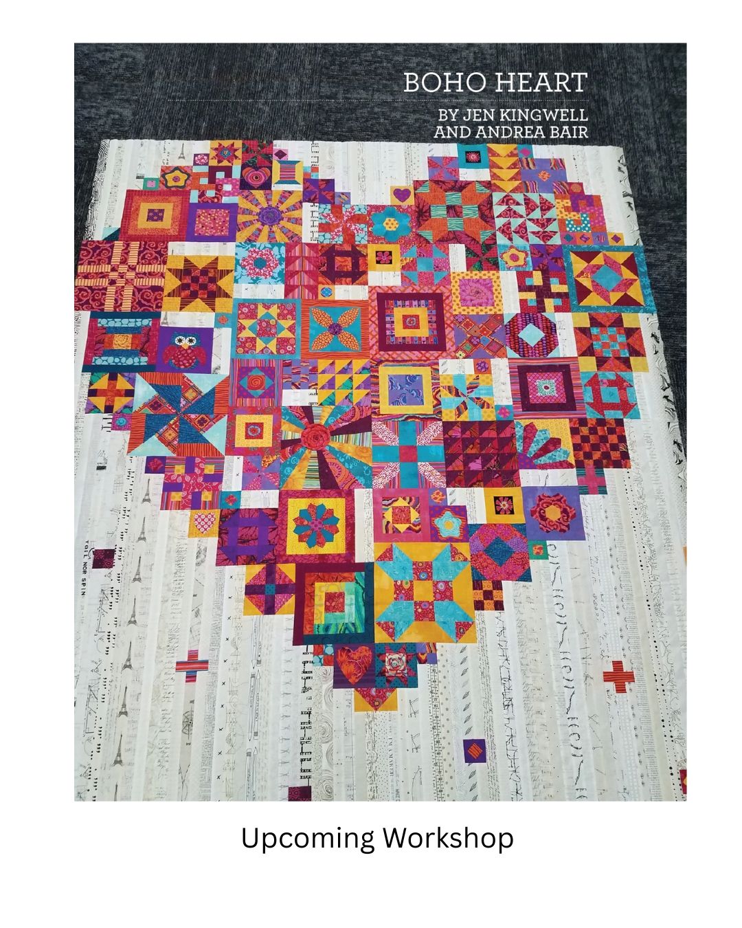 BOHO Heart Workshop - Expression of Interest!
Join me on the 2nd Thursday of each month and learn how to cut n sew with precision to create this stunning heart. Great workshop for beginners to build cutting and sewing skills.
Pop on in and book your spot.