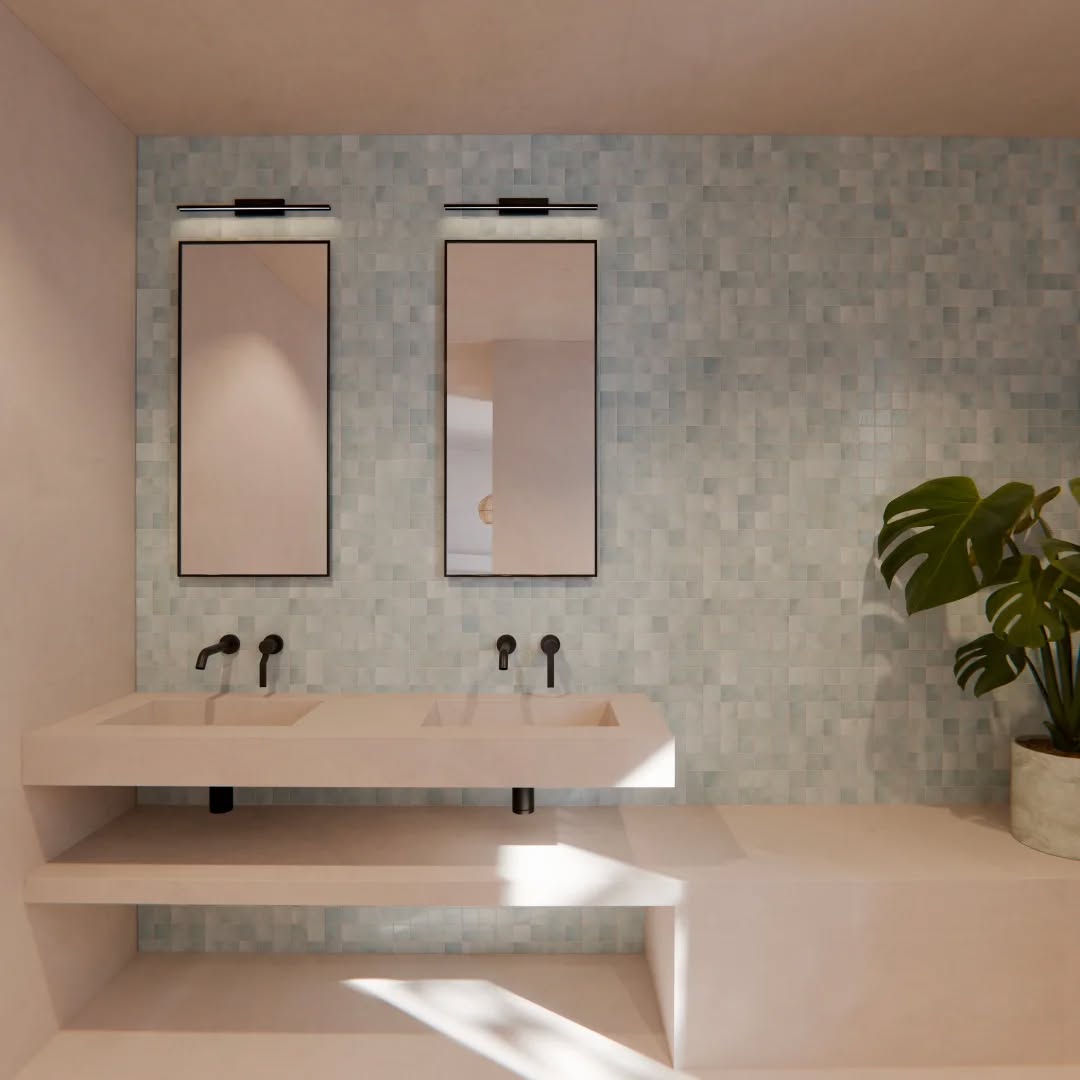 Projet de rénovation complète d'une villa des années 70 à Saint-Remy-de-Provence.
Dans cette salle de bain d'une suite parentale, l'authenticité du zellige s'harmonise avec l'aspect épuré du béton ciré. Le revêtement apporte texture et couleur à cet espace aux lignes affinées.
Architecture / Visualisation 3D : @studiodac_
#architectureconcept #studiodacarchitecture
#architecturelovers #luxuryhomes #saintremydeprovence #blender3d #inspirationmaison #bathroom
#zellige