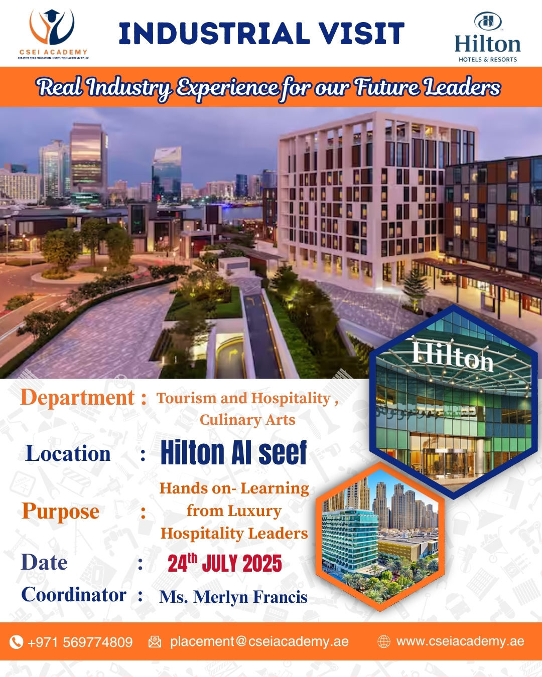 “A valuable insight into hospitality excellence — Industrial visit to Hilton, where world-class service meets seamless operations.”
Don't Miss this Unique learning opportunity..!
And extraordinary experience awaits tourism and hospitality, and Culinary Arts Students.
#cseiacademy #culinaryarts #tourism #hospitality