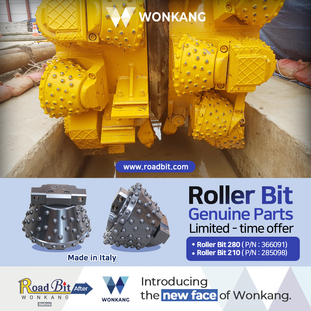 Roller Bit Genuine Parts
Limited-time offer
www.roadbit.com
#Diaphragmwall #Slurrywall #trenchcutter #BC30 #BC32 #BC35 #BC40 #cutterteeth #gearbox #mudpump #korea #wonkang #roadbit #cuttingwheel #BCF10 #BCF9 #spareparts #Mechanicalseals #Damper #Gearing #Complete #Assembly #roadheader #pick #tunneling #1500mm #bearing