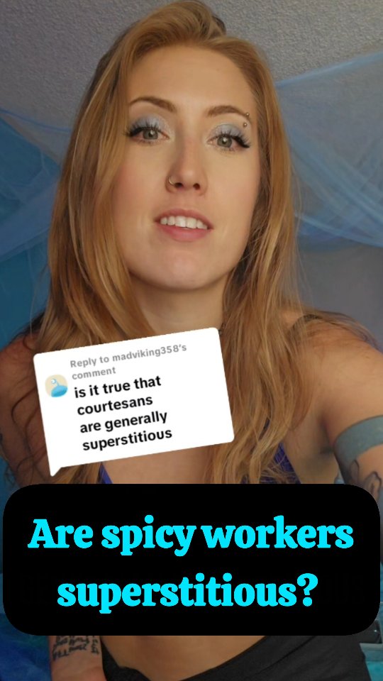 Are Courtesans and other spicy workers generally superstitious? What are some common superstitions my coworkers and I follow at @sherisranchbrothel?
(redo because the original was cut off!)
Leave a comment and tell me some superstitions YOU follow for work, of life in general! And of course, if you have any other questions you'd like me to answer :)