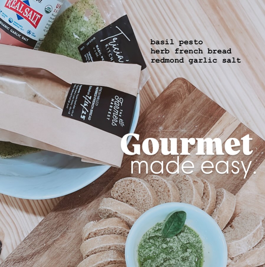 Grab a loaf of herb French bread for $5 tonight. Don’t forget the basil pesto from Tricia’s Kitchen and the Redmond garlic salt for a super easy gourmet appetizer or a meal, it’s THAT good!! 100% clean ingredients from our organic gardens, paired with FRESH MILLED French bread - the flavor can’t be beat!
See you at 5 tonight!
#grandopeningparty #freshmilled #adaoklahoma