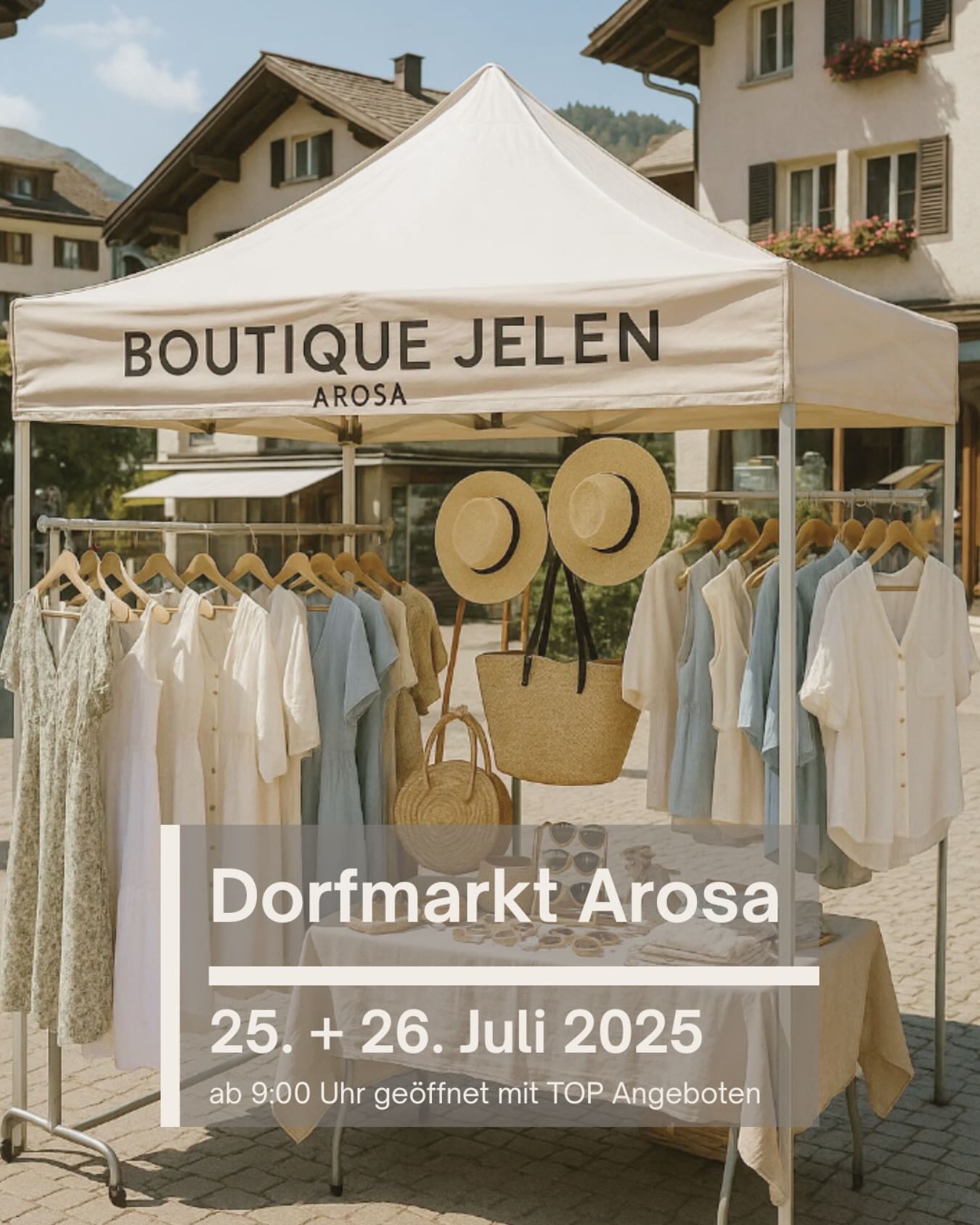 Safe the Date: Während dem Dorfmarkt am 25. und 26. Juli gibt es bei uns attraktive Angebote zu TOP Preisen👛
#boutiquejelen #market #arosa #fashion #event #special #menswear #womenswear