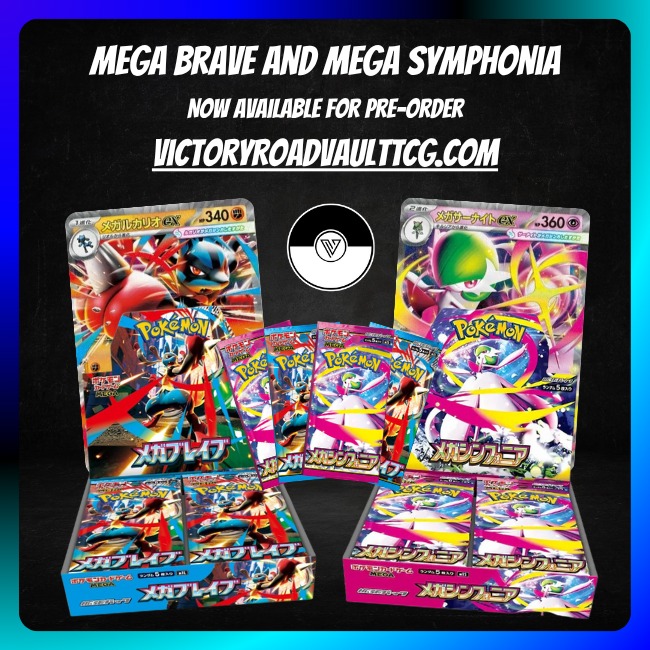 🚨 NOW LIVE & READY FOR PREORDER! 🚨
The highly anticipated Mega Brave and Mega Symphonia Pokémon TCG sets have officially landed at Victory Road Vault! 🔥💥 Dive into the world of Mega Evolutions with incredible cards like Mega Lucario ex, Mega Venusaur ex, Mega Gardevoir ex, and Mega Latias ex.
These sets aren’t just about power — they’re packed with breathtaking Art Rares and Secret Art Rares that collectors will LOVE. Whether you’re aiming to dominate the meta or complete your collection, these new releases are a game-changer.
Preorder now and get ready — all orders will begin shipping out starting August 4th!
Shop now 👉 victoryroadvaulttcg.com
#PokemonTCG #MegaBrave #MegaSymphonia #MegaEvolutions #PokemonCards #TCGCommunity #CardCollectors #PokemonCollectors #PreorderNow #TradingCardGame #VictoryRoadVault #Pokemon #TCG #ArtRare #SecretRare #CompetitiveTCG #PokemonBattle #CardGameLife #PokemonCollection #PokemonMeta #EpicCards