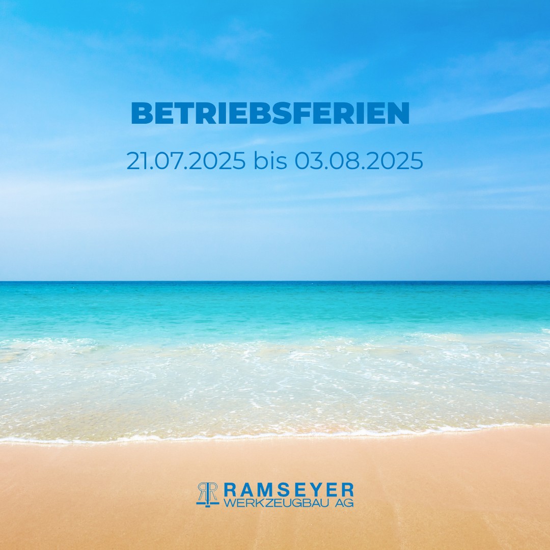 Das Team von Ramseyer wünscht Ihnen von Herzen einen wunderschönen Sommerurlaub und teilt Ihnen mit, dass das Unternehmen vom 18. Juli bis zum 3. August 2025 geschlossen sein wird 🌴☀
#ramseyerwerkzeugbauag #sommer #ferien