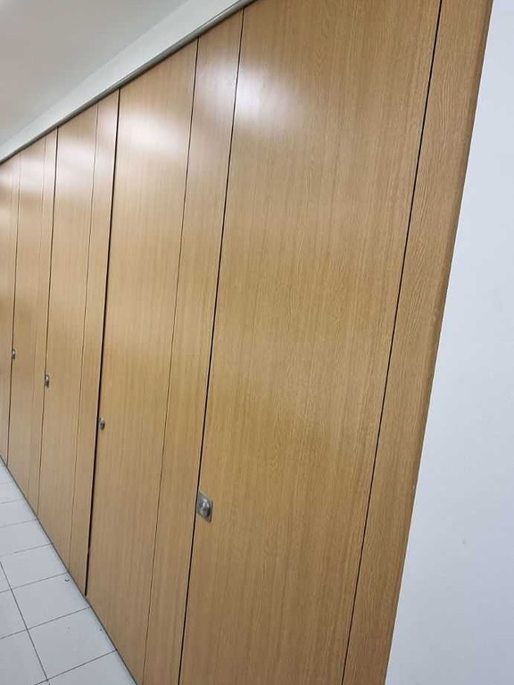 Before and After - Not an exciting one - but one that makes a difference. Wrapping…. I seem to say it a lot lately! WC refurbs are generally always in the scope…. @peachdesign did a fab job of wrapping this tired dated block of cubicles and a new LVT stone floor completed the transformation. Simple. Easy. Effective. #keepup