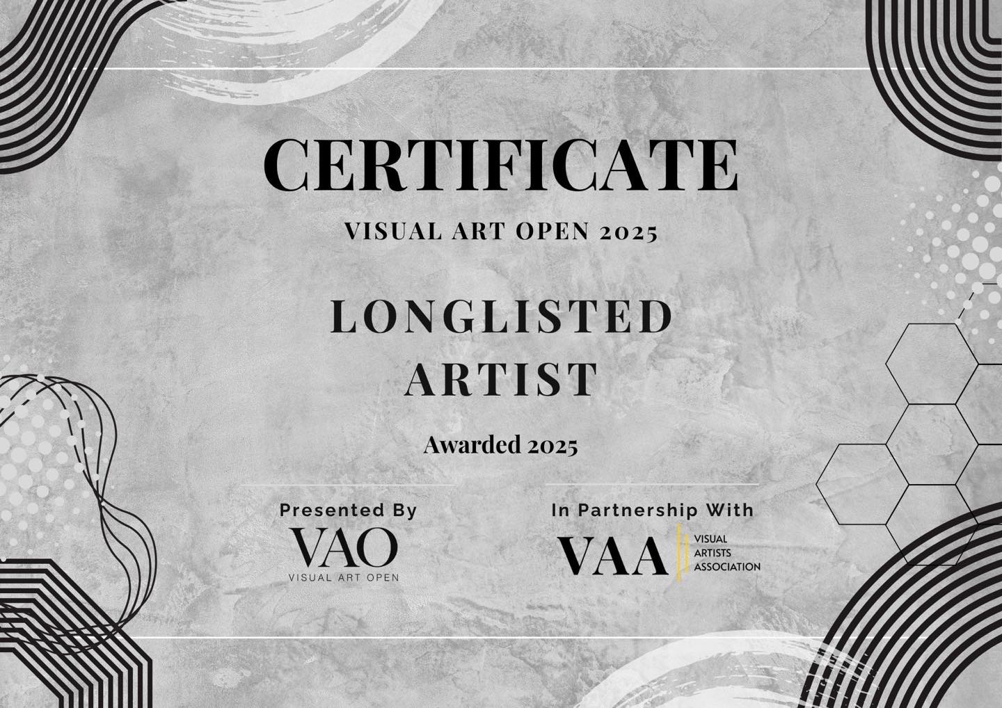 Thank you Visual Art Open for longlisting me in your 2025 competition! #vao25longlist #vao25